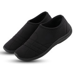 FUEL Comfort-05 Lightweight & Breathable Lycra Upper with Cushioned Footbed Casual Slip-On Shoes for Women's (Black)