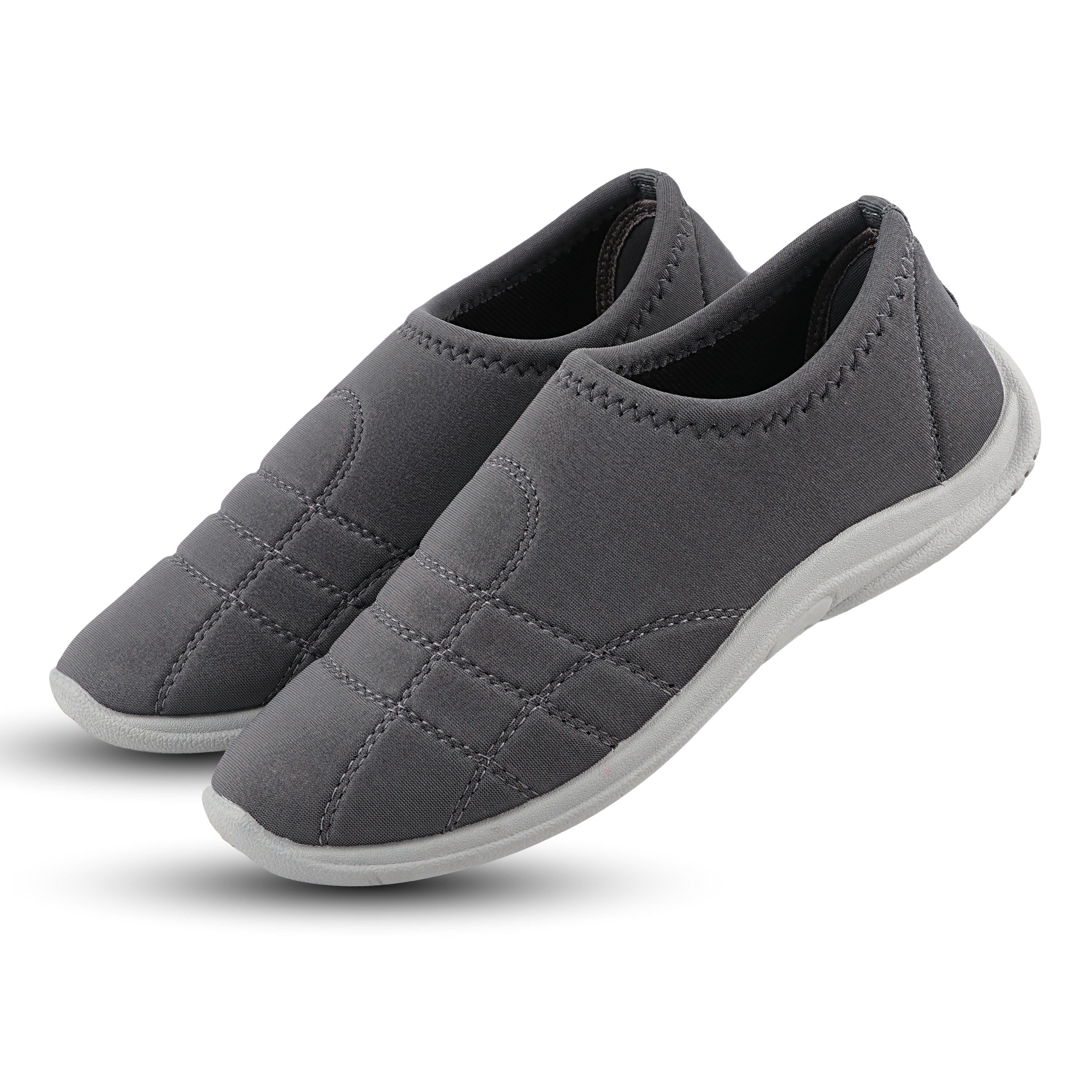 FUEL Comfort-05 Lightweight & Breathable Lycra Upper with Cushioned Footbed Casual Slip-On Shoes for Women's (Grey)