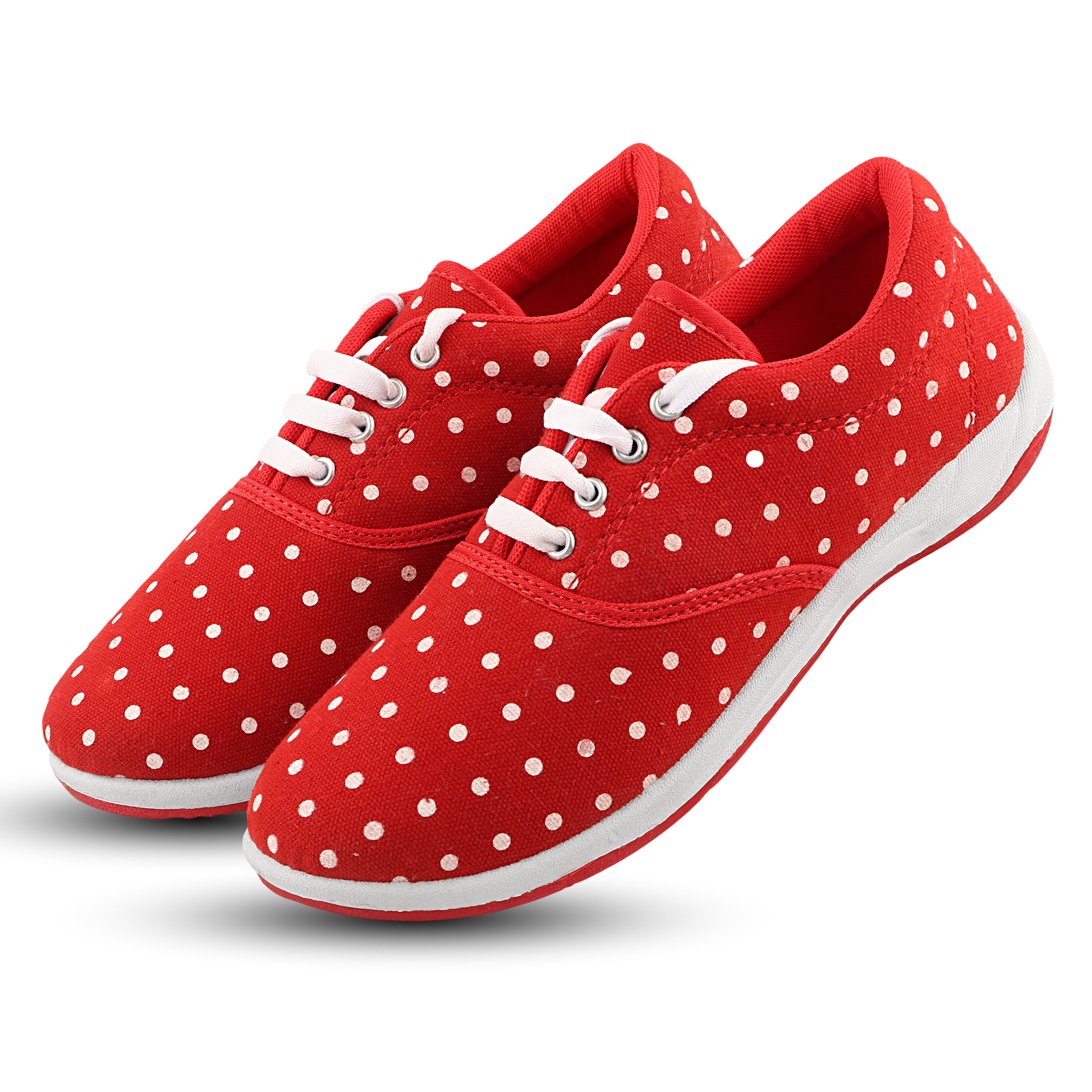 FUEL Julie Lightweight & Comfortable with Cushioned Footbed and Breathable Canvas Upper Slip-on Shoes for Women's (Red)