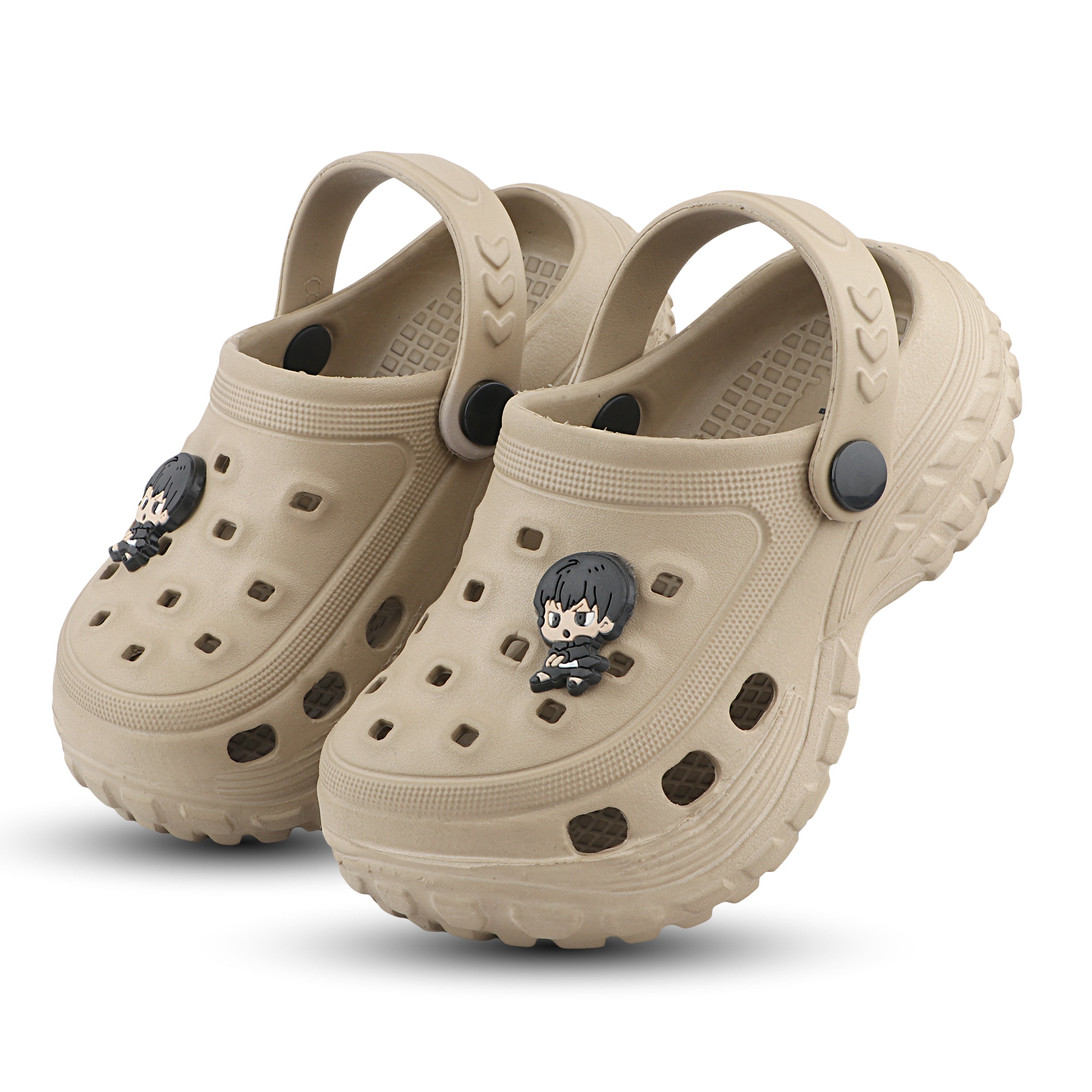 FUEL Poddle Cute & Lightweight EVA Slip-On Clogs for Kids (Khakhi)