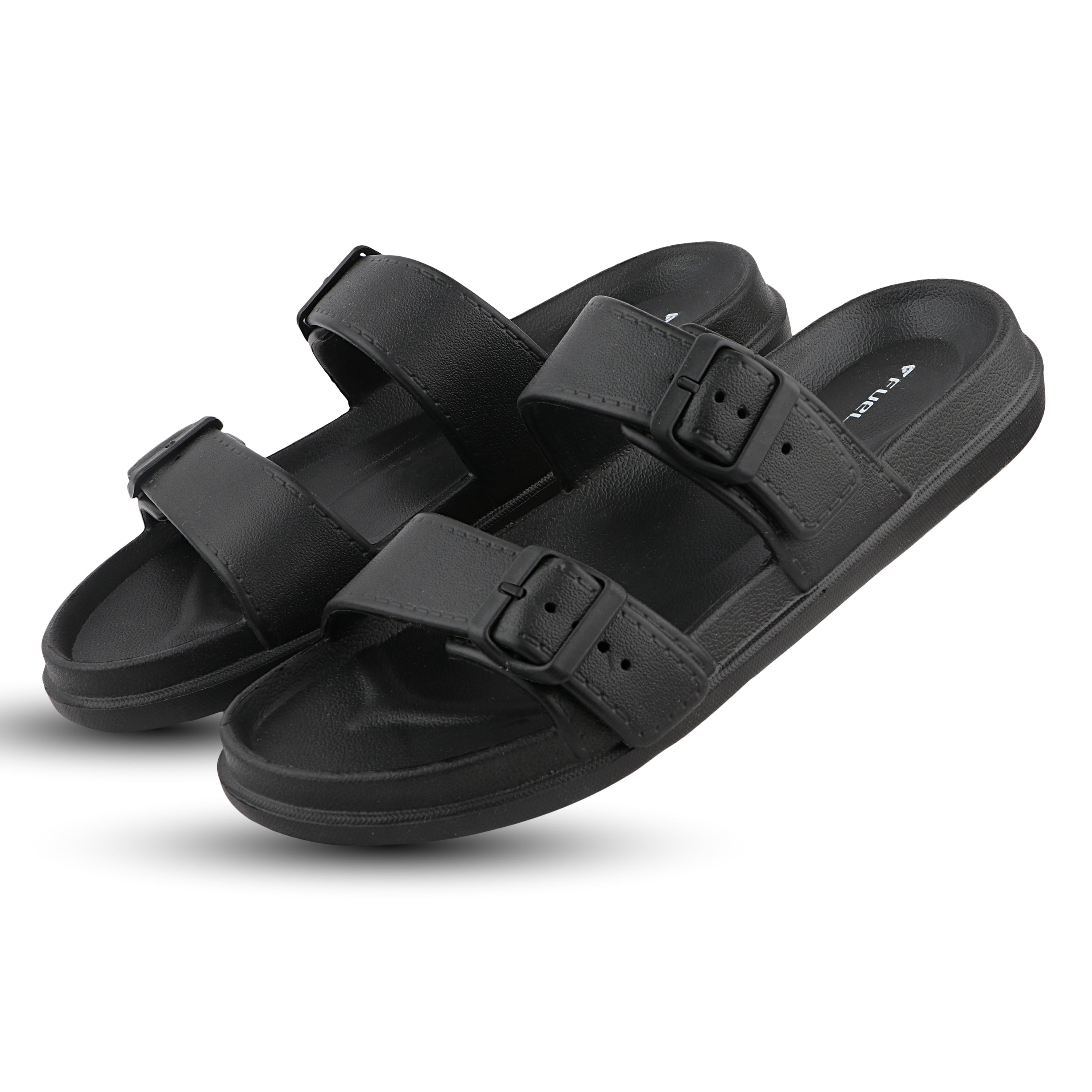 FUEL Aura Lightweight & Anti-Slip with Cushioned Footbed and Flexible Durable Slipper for Men's (Black)