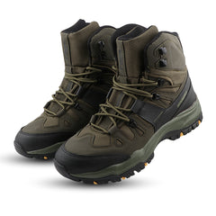 FUEL Force Men’s High-Ankle Shoes | Cushioned & Comfortable Lace-Up Shoes | EVA + Rubber Sole | Durable Synthetic Shoes for Walking, Travel, Outdoor & Regular Use (Olive)