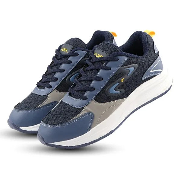 FUEL XO-Blaze Shoes for Men – Stylish & Lightweight Lycra Upper Shoes with Comfortable EVA Insole and Durable Sole for Everyday Casual Wear, (Blue, Purple)