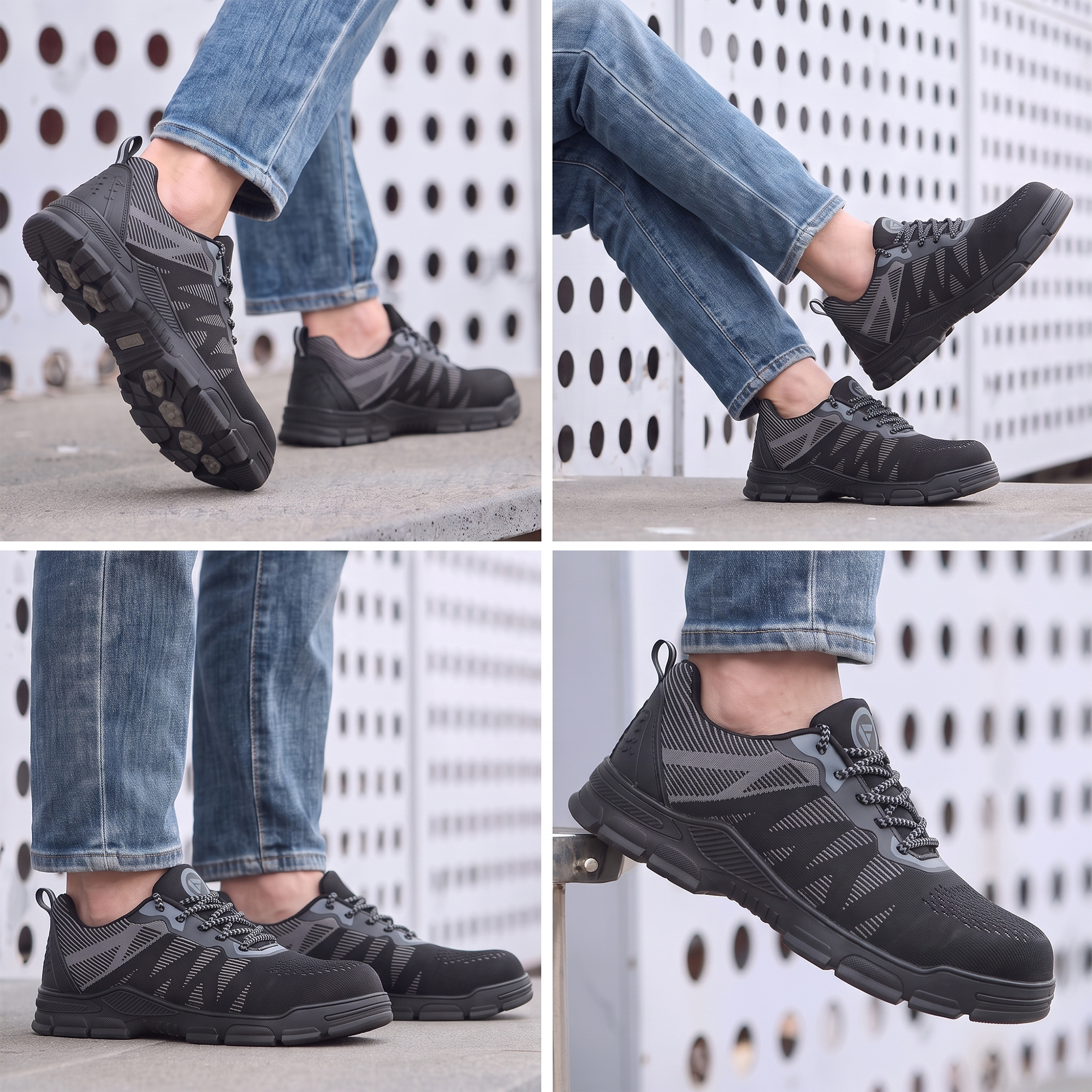 FUEL Reevon-02 Lightweight Knitted Fabric Upper in Kevlar Insole Industrial Safety Shoes with Composit toe cap (200J)