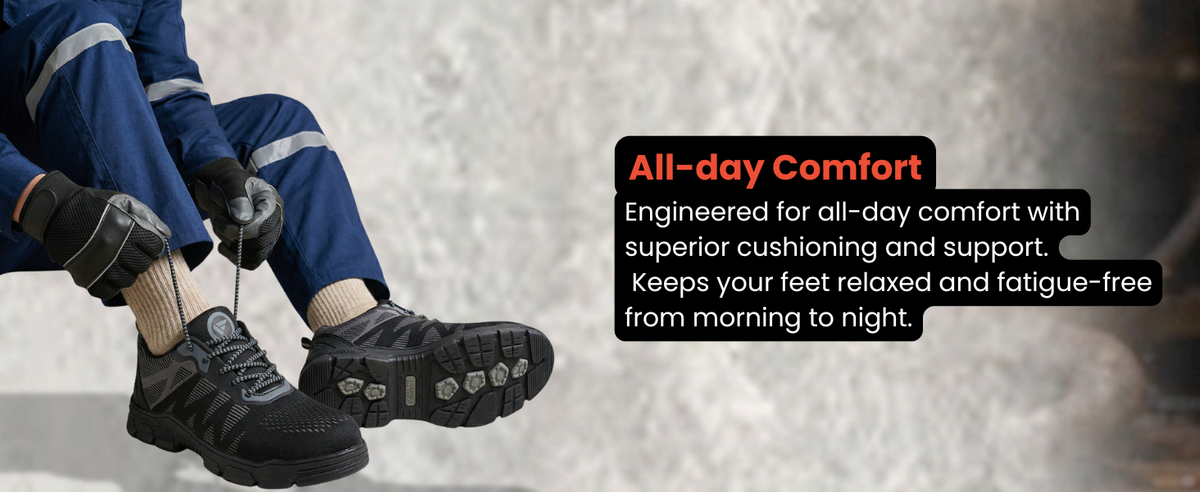 FUEL Reevon-02 Lightweight Knitted Fabric Upper in Kevlar Insole Industrial Safety Shoes with Composit toe cap (200J)