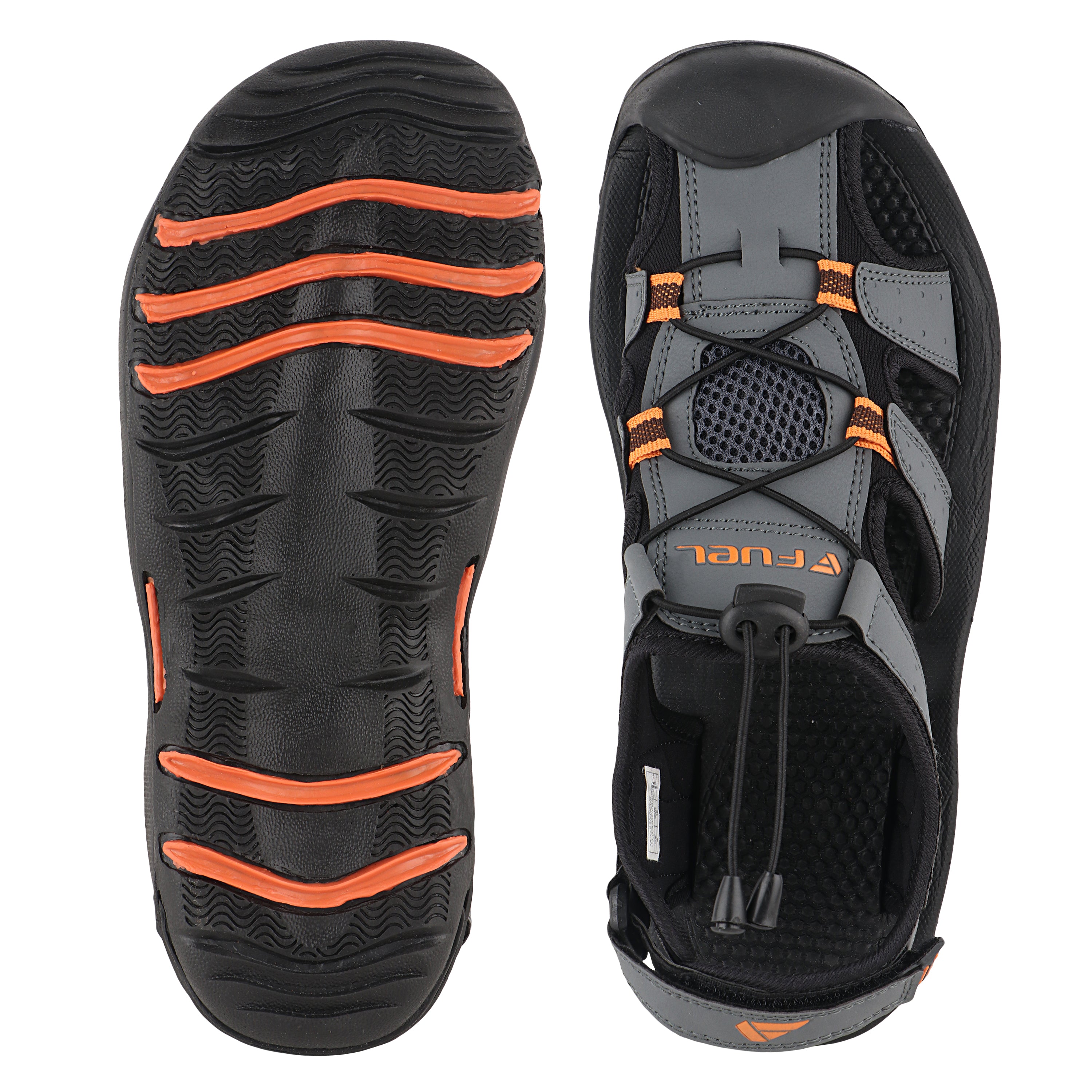 Fuel Soldier-02 Fisherman Sandals for Men (Grey-Orange)
