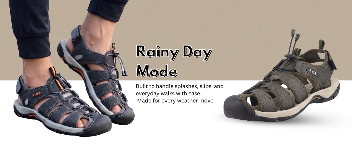 FUEL Soldier-08 Fisherman Protective Toe Cap Sandals for Men (Grey)