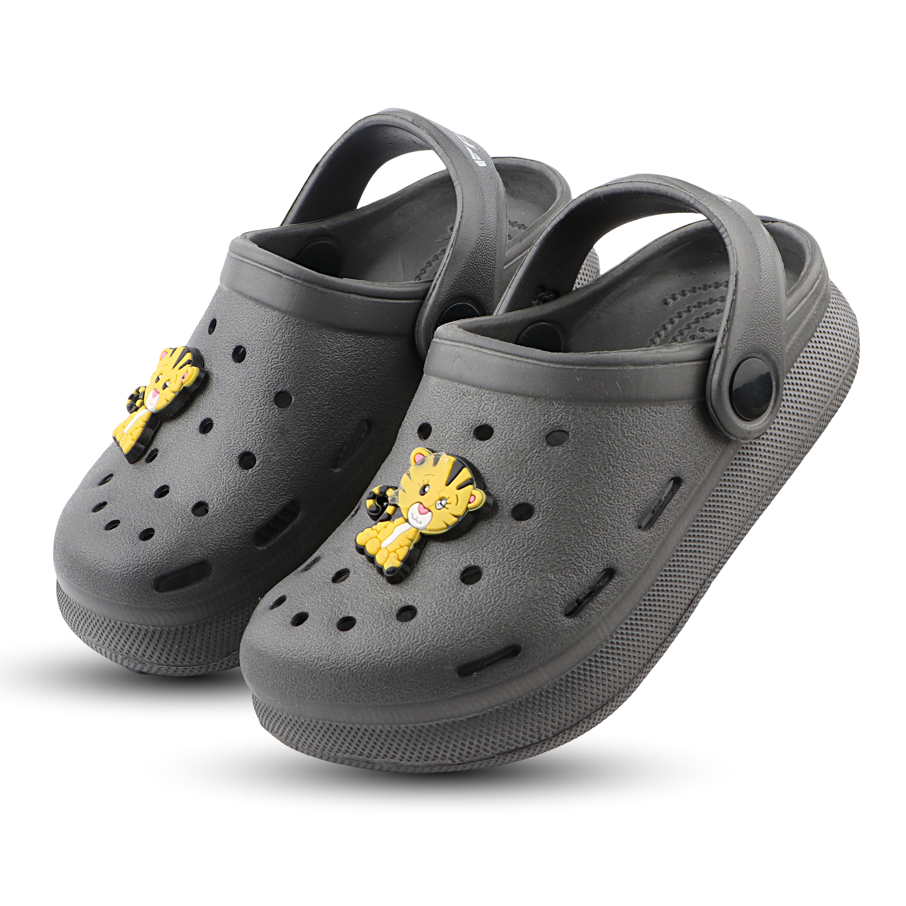 FUEL Hooper Lightweight & Comfortable Pull-On Casual Clogs with Cushioned Footbed for Kids (D.Grey)