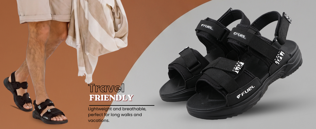 FUEL Combat-01 Breathable & Anti-Skid Outdoor Sandals For Men's (Grey)