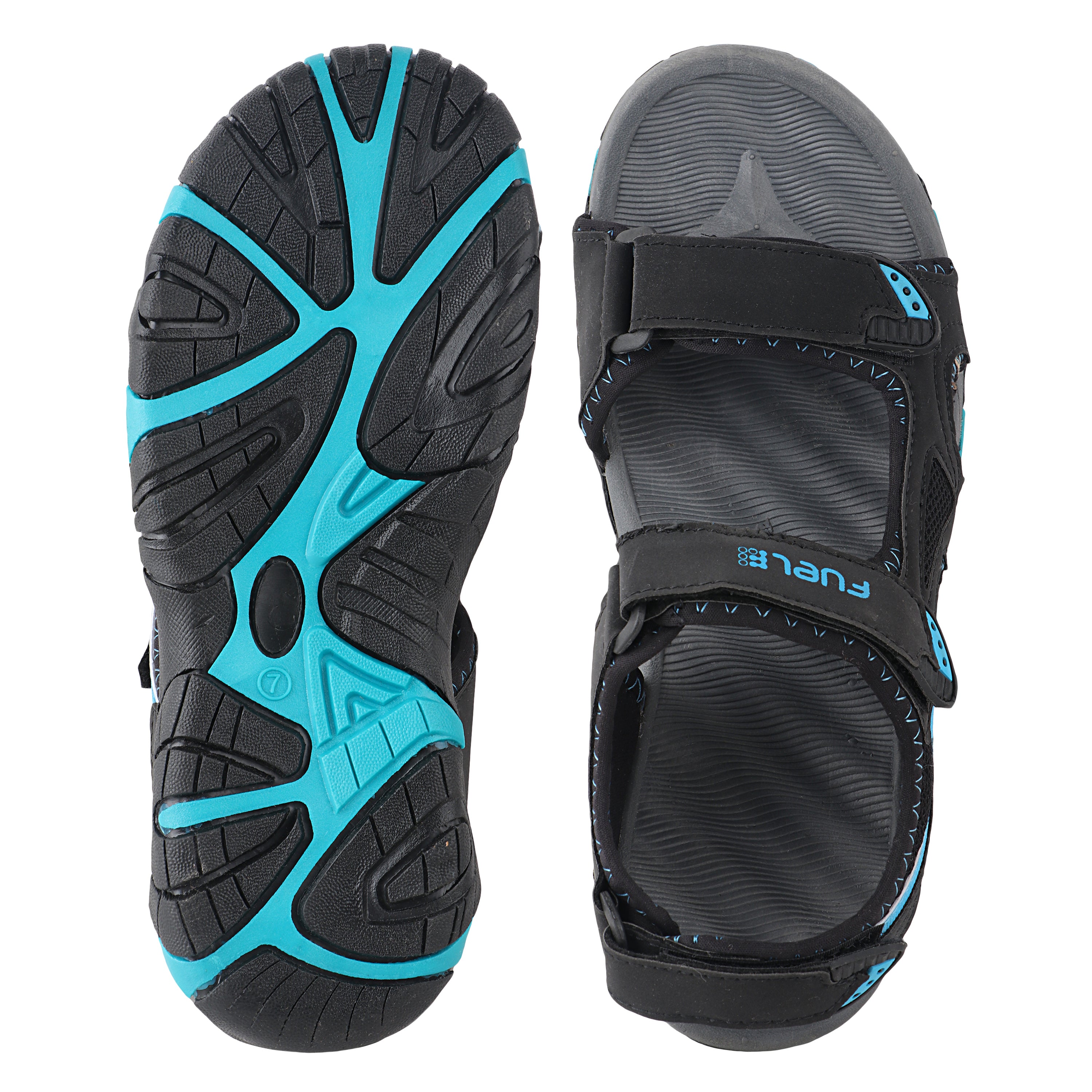 FUEL WINGER SANDALS FOR MEN'S (BLACK-AQUA)