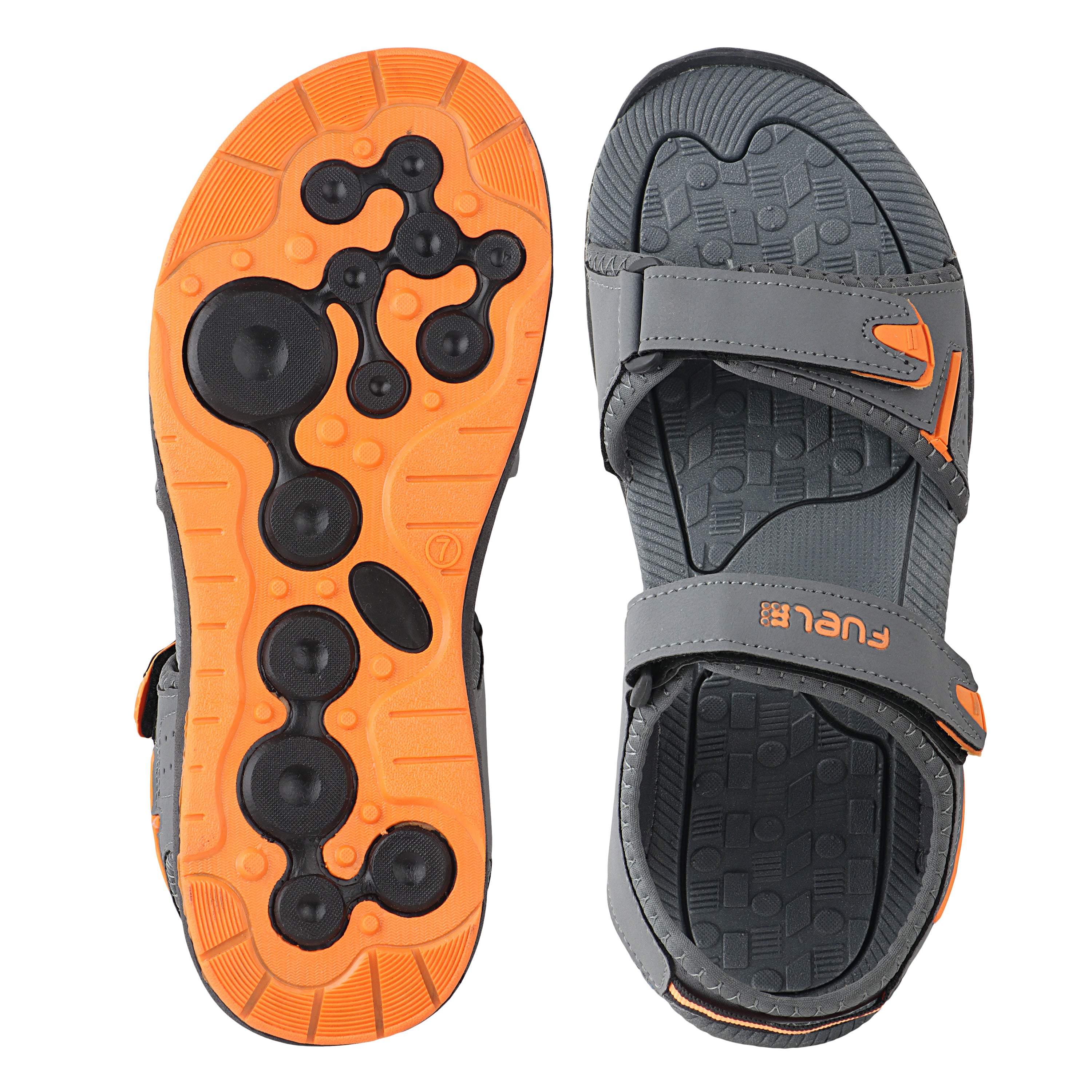 Fuel Mark Sandals For Men's (Grey-Orange)