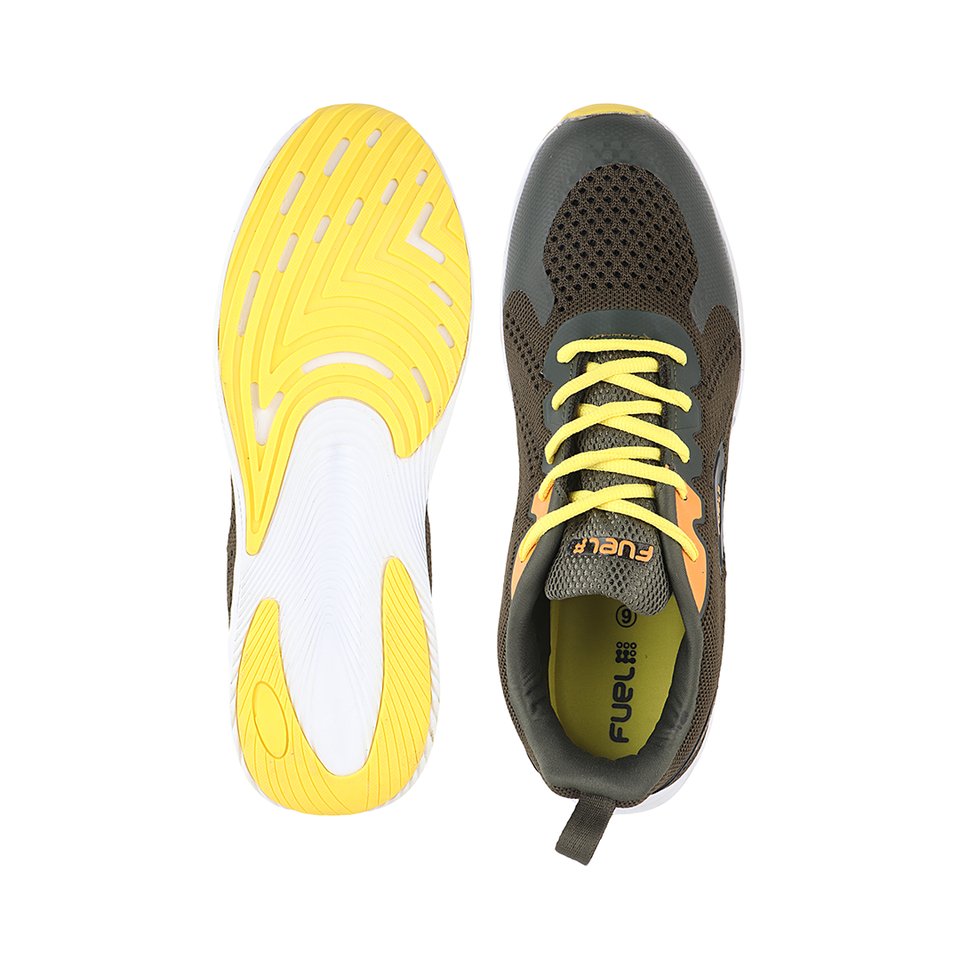Fuel Freedom Sports Shoes For Men (Olive-Yellow)