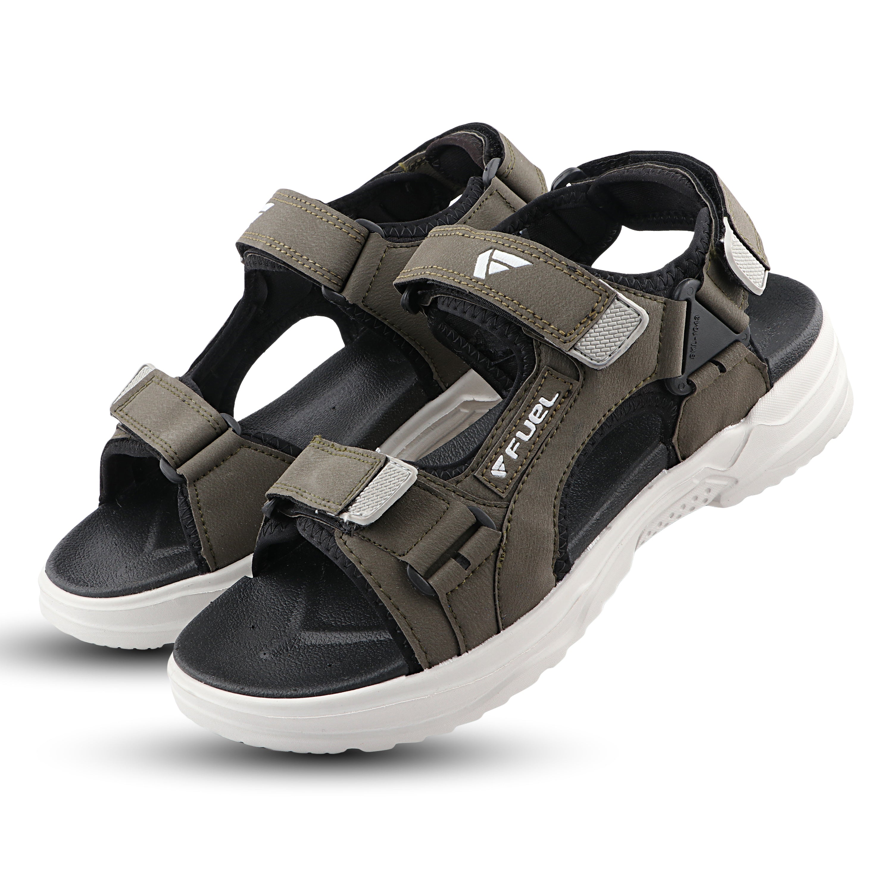 FUEL Combat-06 Comfortable and Stylish Casual Sandals For Men's (Mehandi-Black)