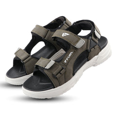 FUEL Combat-06 Comfortable and Stylish Casual Sandals For Men's (Mehandi-Black)