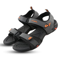 FUEL Vento-02 Comfortable & Light-weight Sandals For Men's (Grey-Orange)