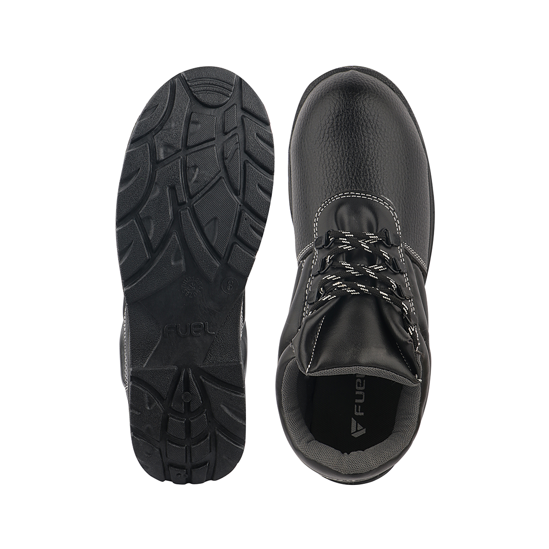 Fuel Arsenal HC Safety Shoe For Men's Steel Toe Cap With Single Density PVC Sole (Black)