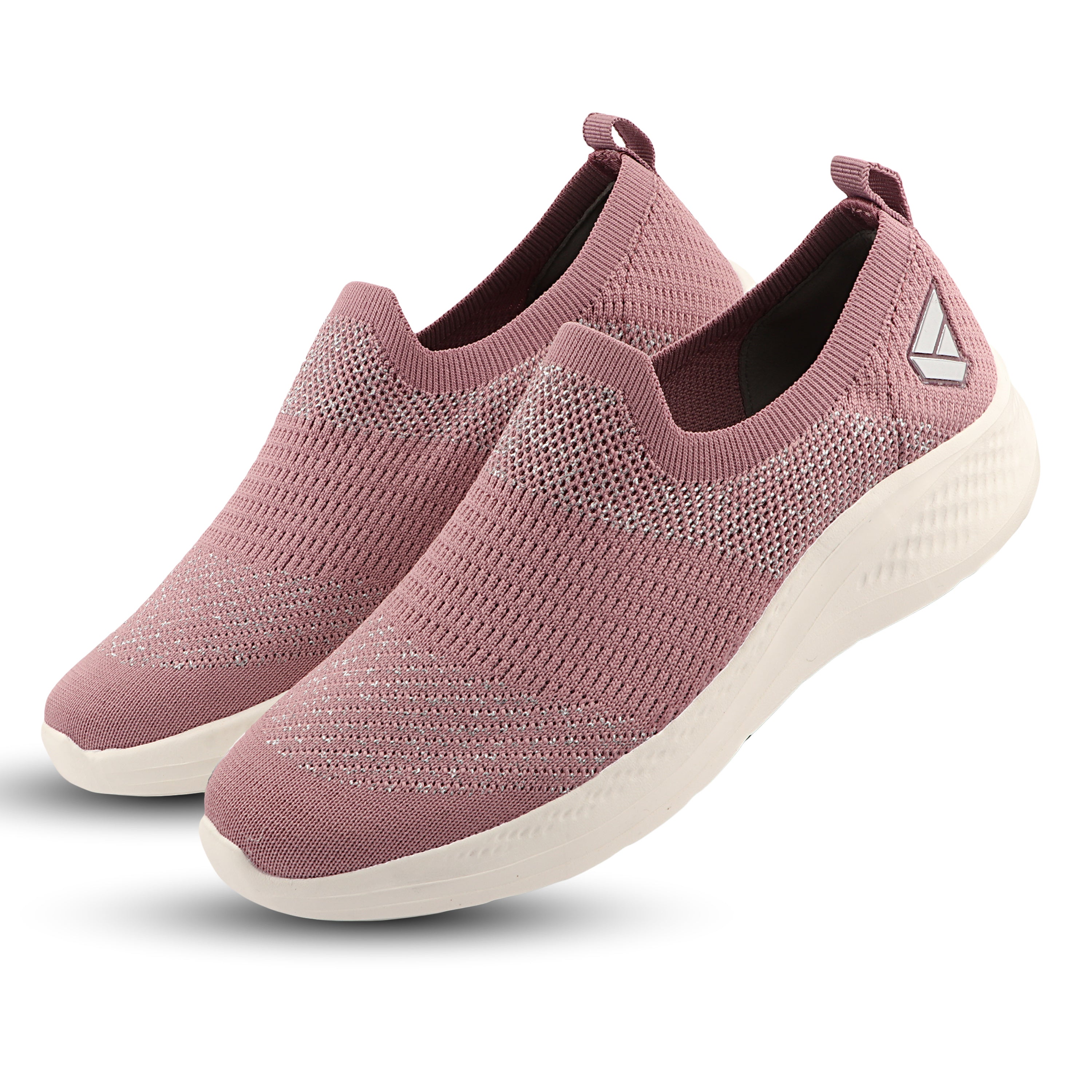 FUEL Sparkle Lightweight & Comfortable Casual Slip-On Daily Wear Sports Shoes for Women's (Mauve)