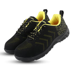 FUEL Arsenal Lightweight Safety Shoes for Men – Durable Industrial Sports Design with Strong Knitted Upper, PVC Sole, and 100J Metallic Toe Cap (UK 6–11)