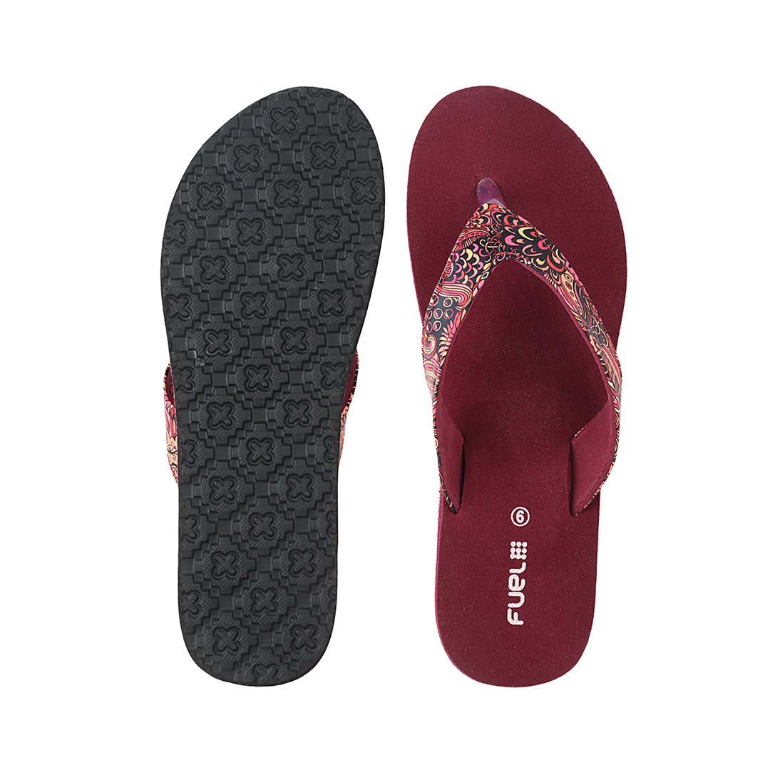 Fuel Comfortable Bela Slippers for Women's (MAROON)