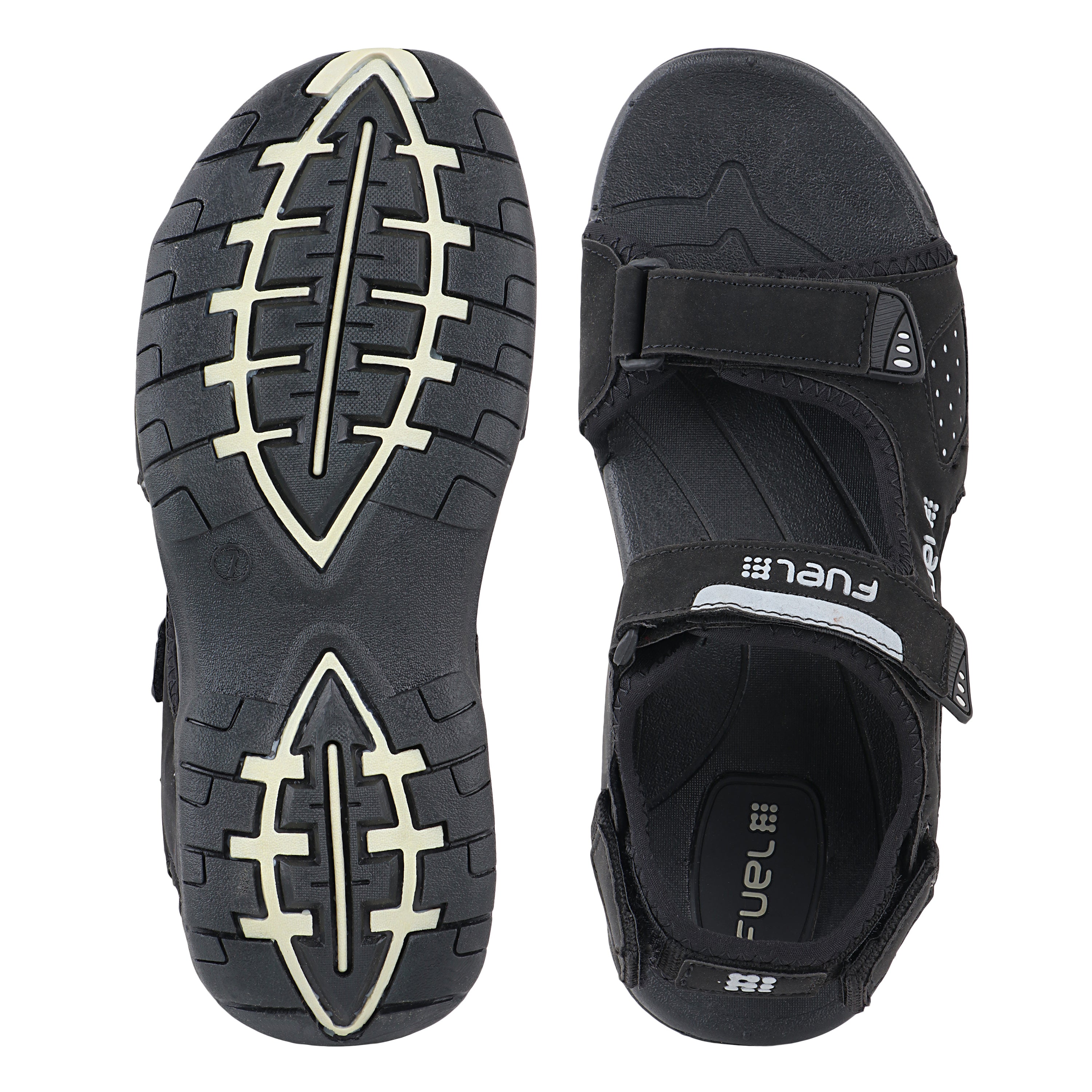 Fuel 2112-07 Sandal For Man ( Black & Sliver)