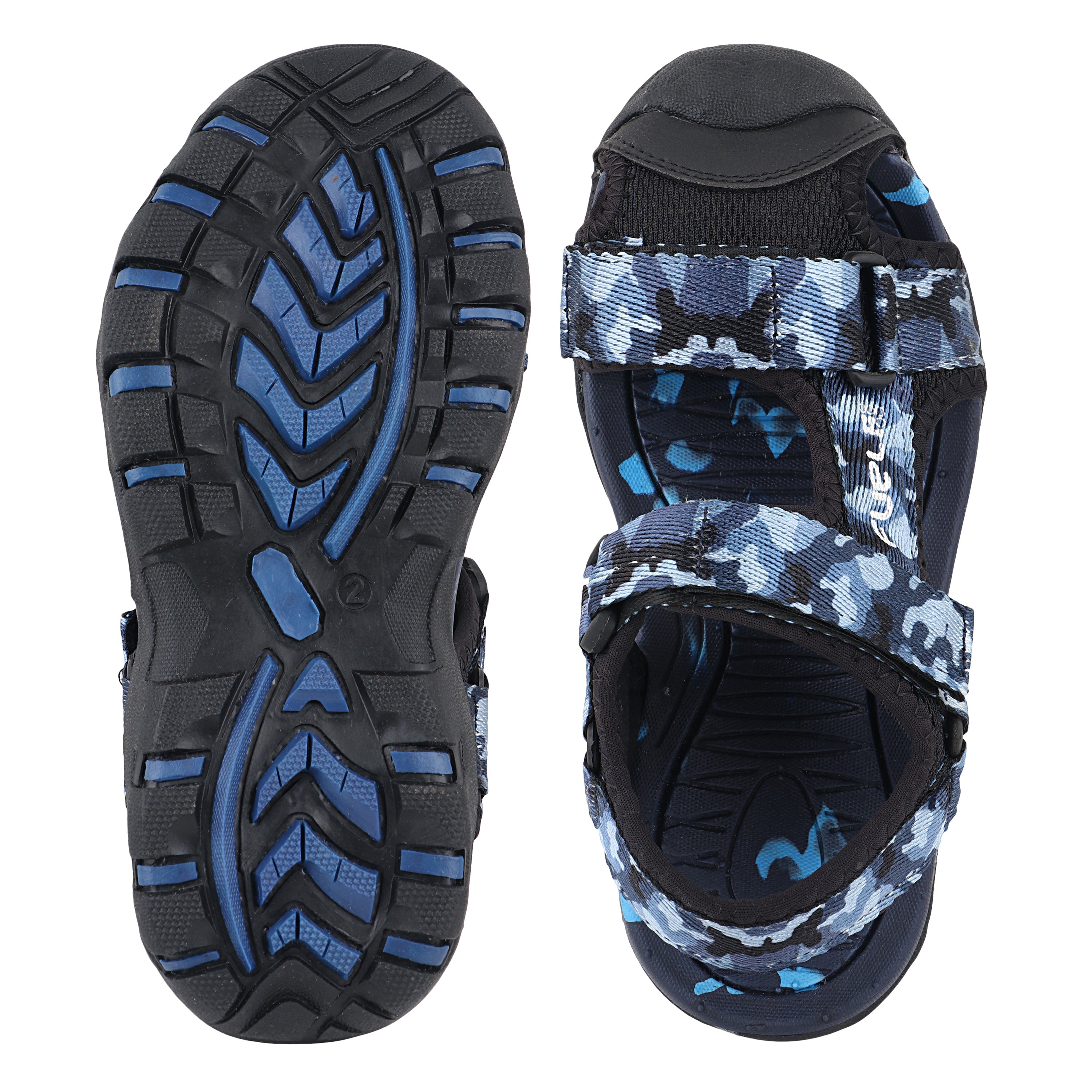 Fuel Harry Sandal For 4 to 10 Year Kids (Black & R. BLUE)