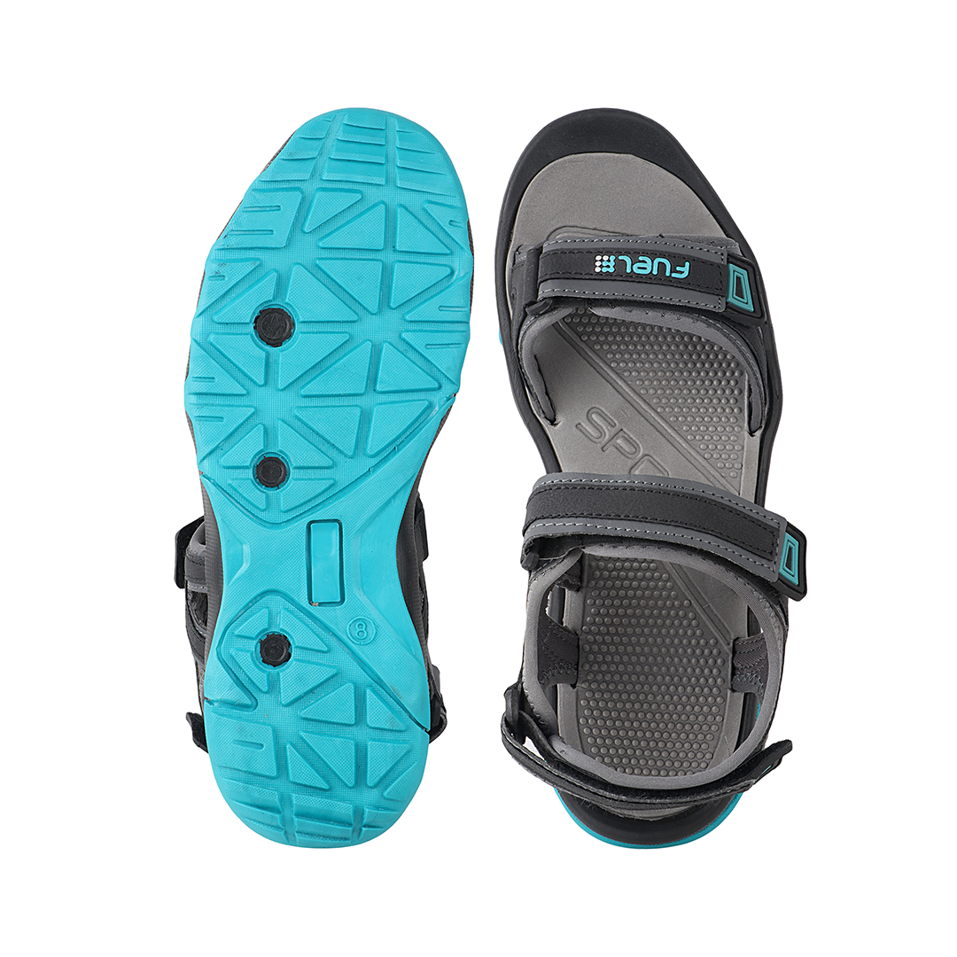 Fuel Captain Sandal For Men's (GREY/AQUA)