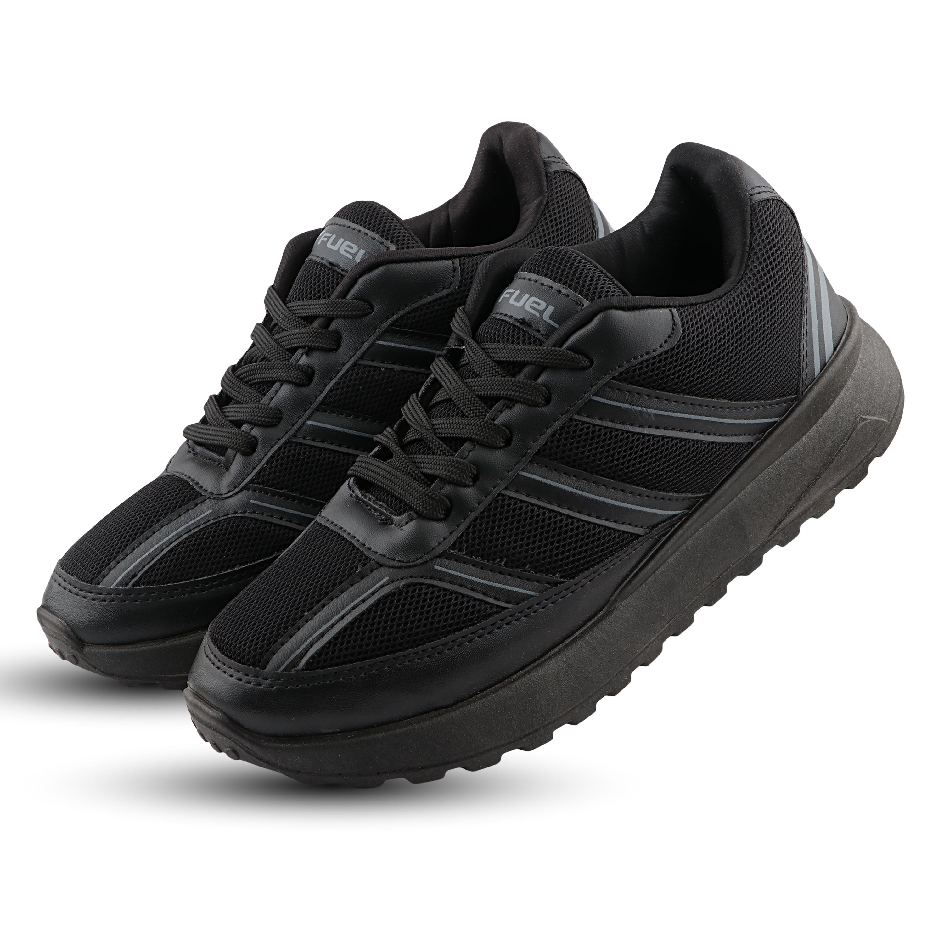 FUEL Frenzy Lightweight & Durable with Stylish Corduroy Cushioned Comfort Durable PVC Sole for Men's (Black)