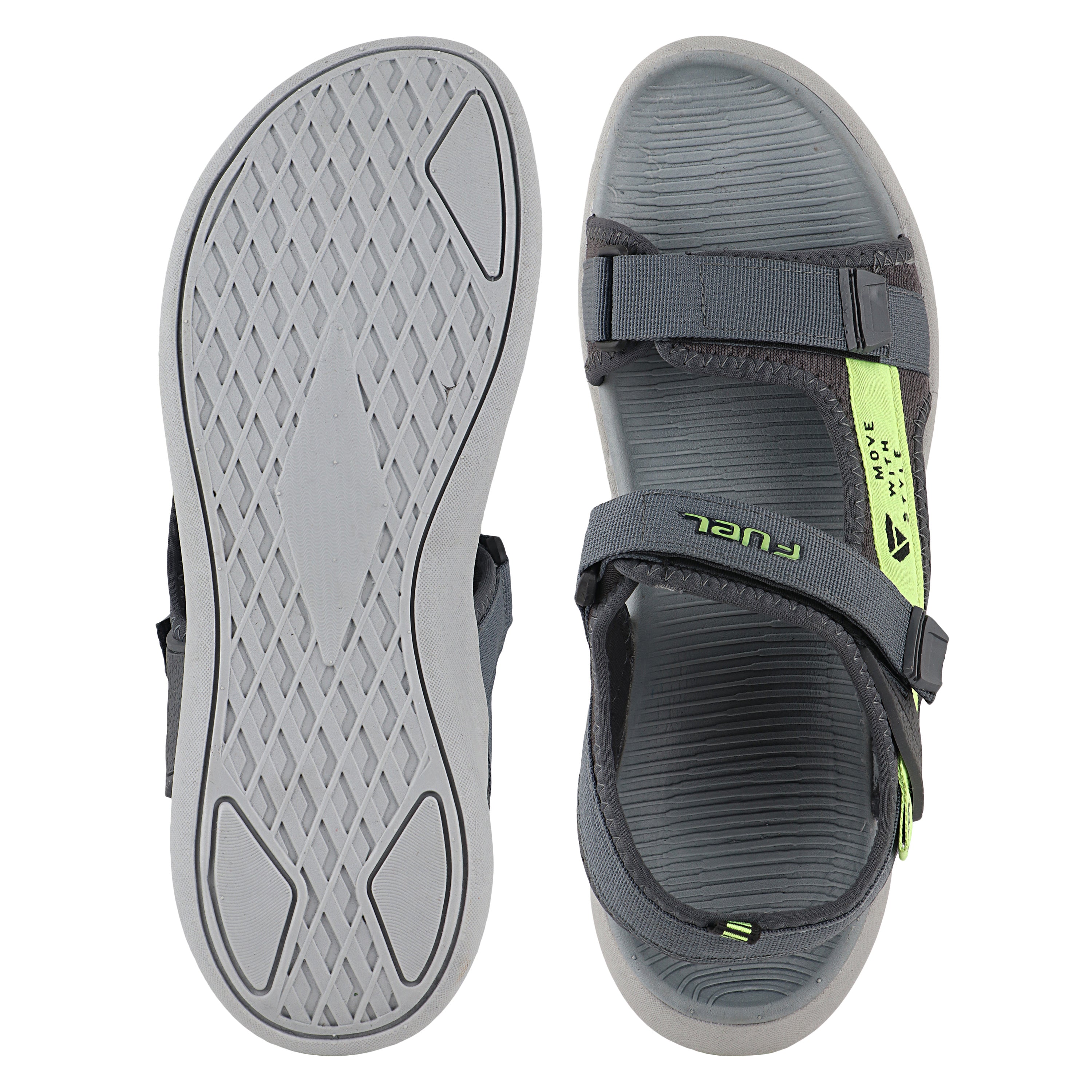 Fuel Power-02 Sandal for Men  (Grey & Green)