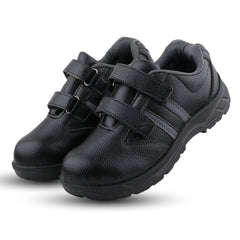 Fuel Riga Leather Safety Shoes for Women's Steel Toe Cap With Single Density PVC Sole (Black)