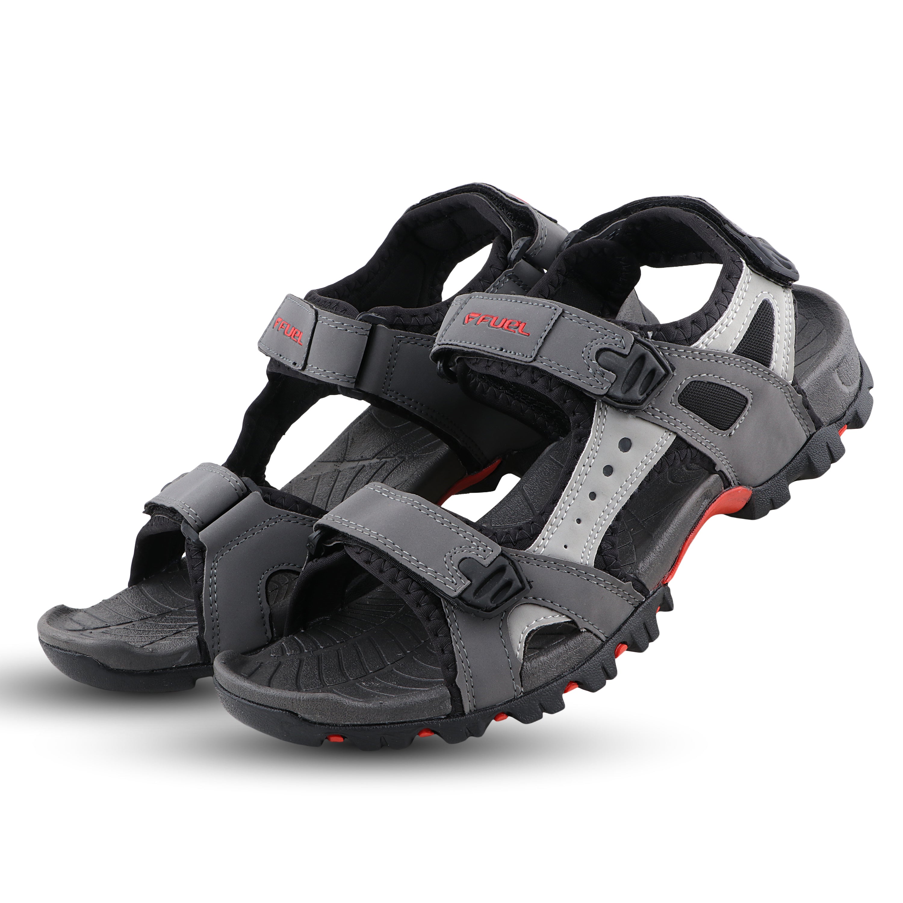 FUEL Timberland-08 Comfortable and Lightweight with Cushioned Footbed Sole Sports Sandals for Men (Grey)