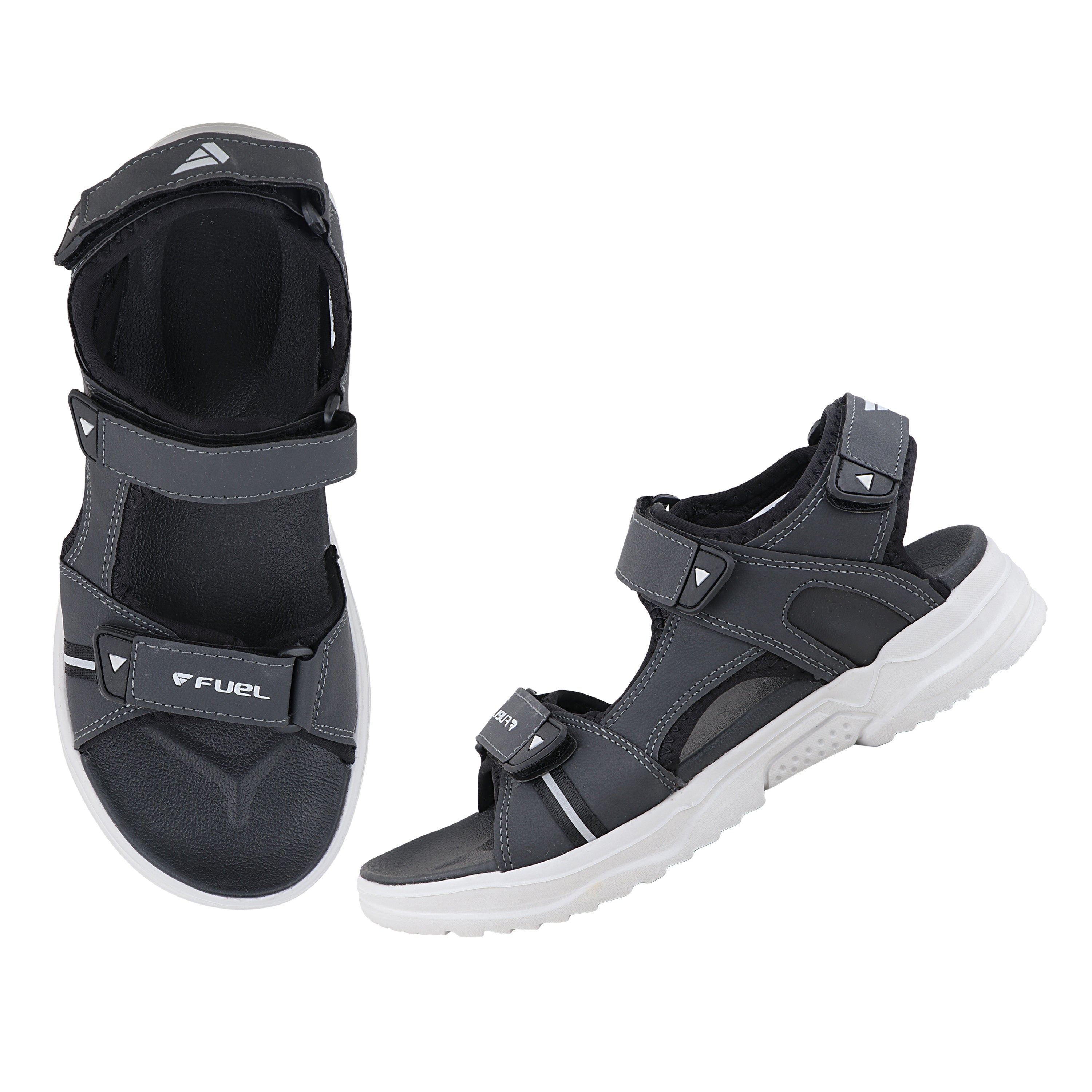 FUEL Combat-06 Chunky Comfortable and Flexible Sole Sports Sandals for Men's (Grey)