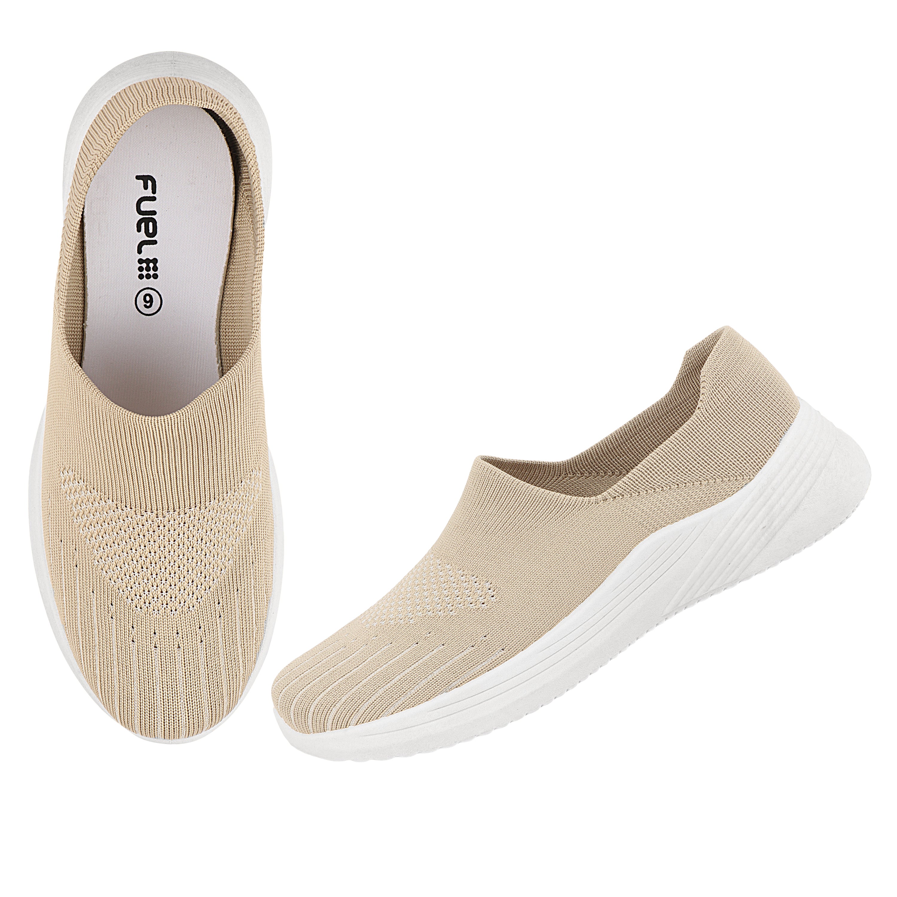 FUEL Drive Anti-Skid Slip-on Sports Shoes for Women (Beige)