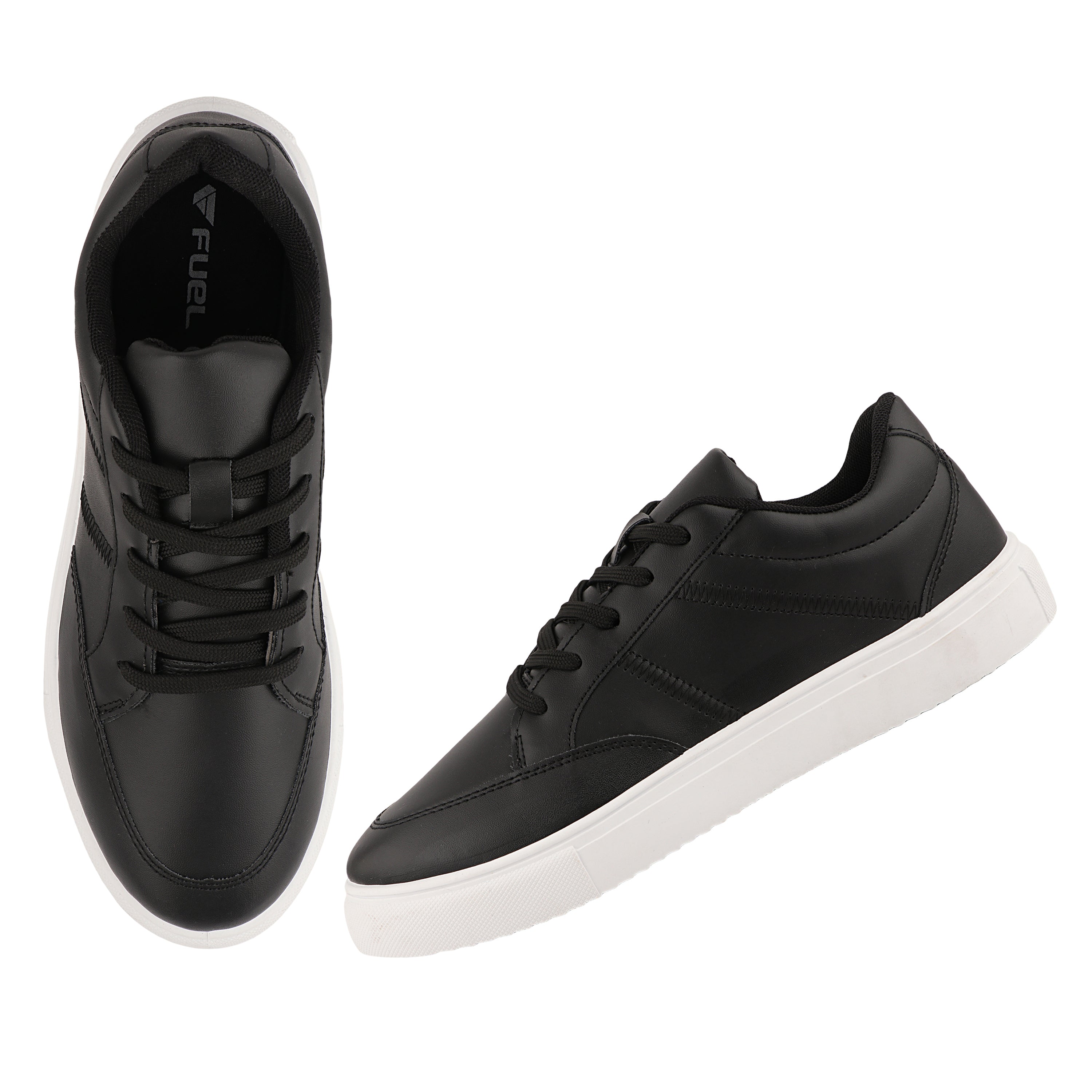 FUEL Sneaks-02 Lightweight Breathable Casual Men's Sneakers for Outdoor Activities (Black)