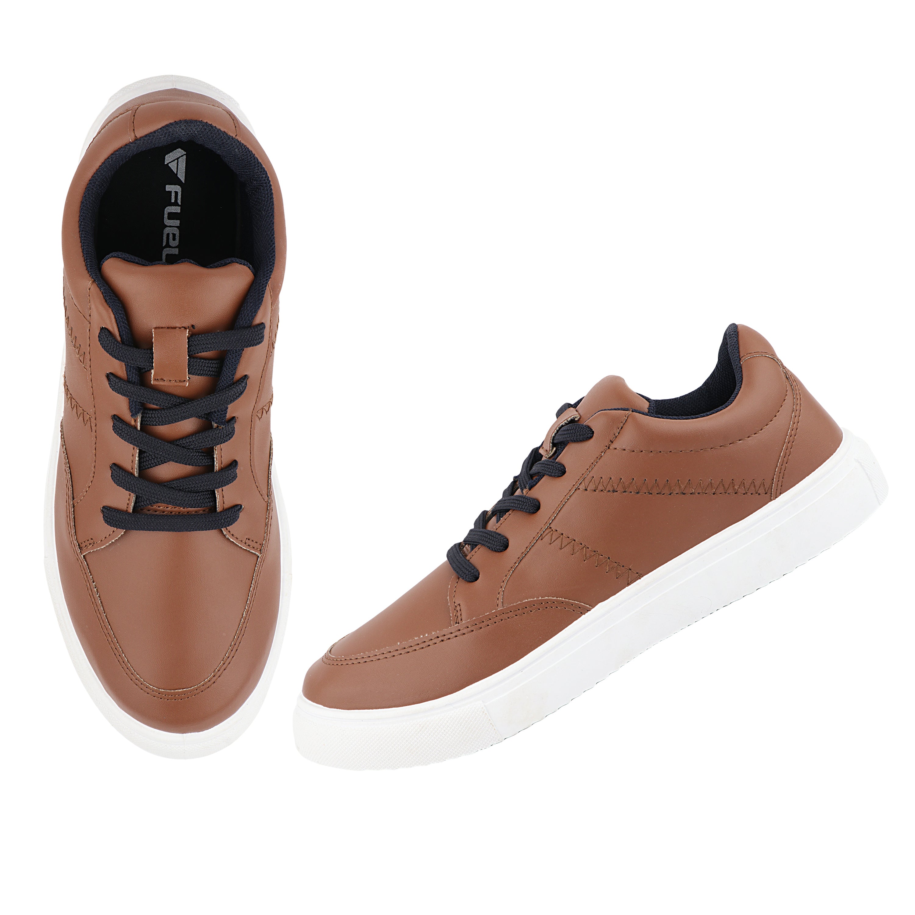 FUEL Sneaks-02 Lightweight Breathable Casual Men's Sneakers for Outdoor Activities (Brown)