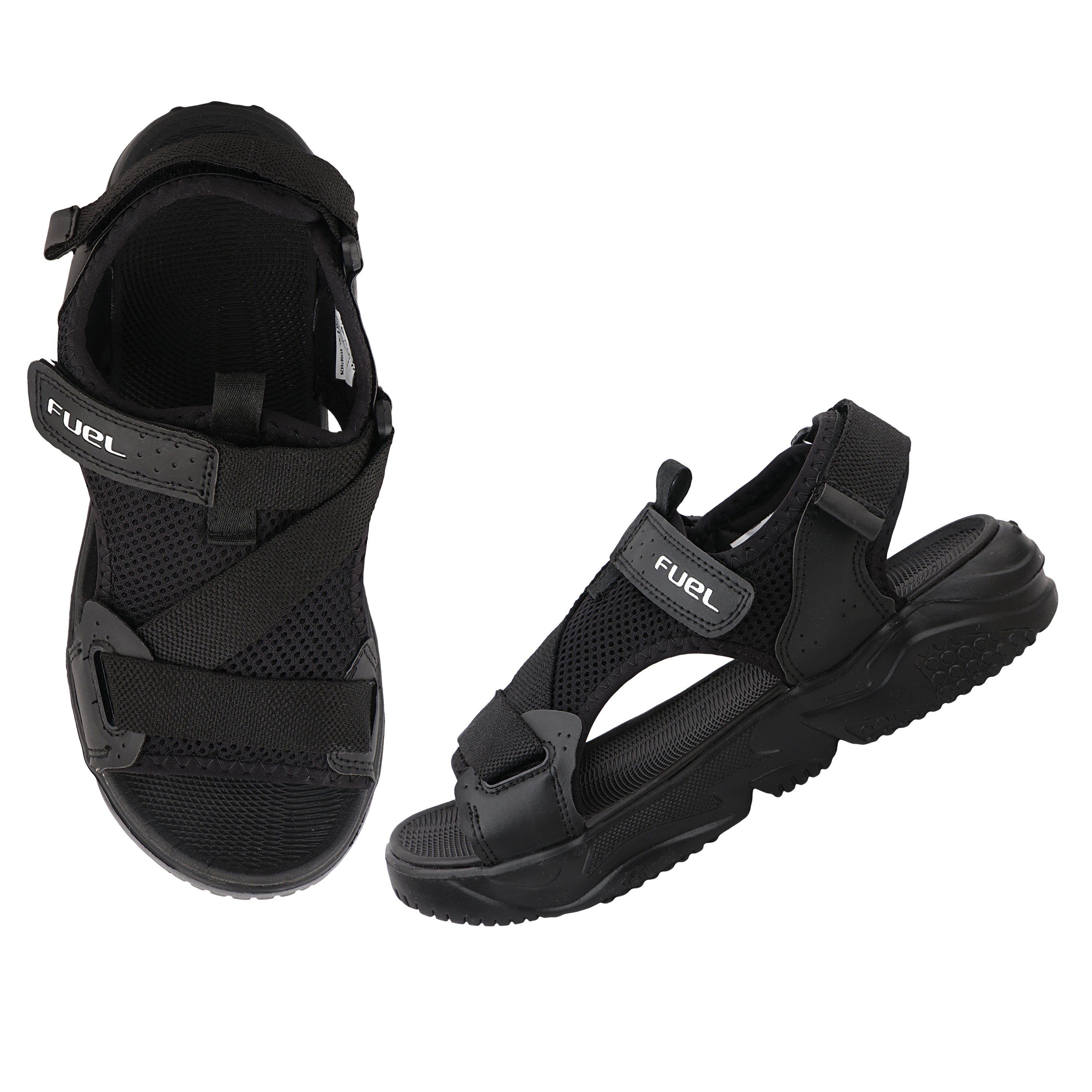 FUEL Gabbro Chunky Sports Sandals for Men (Black)