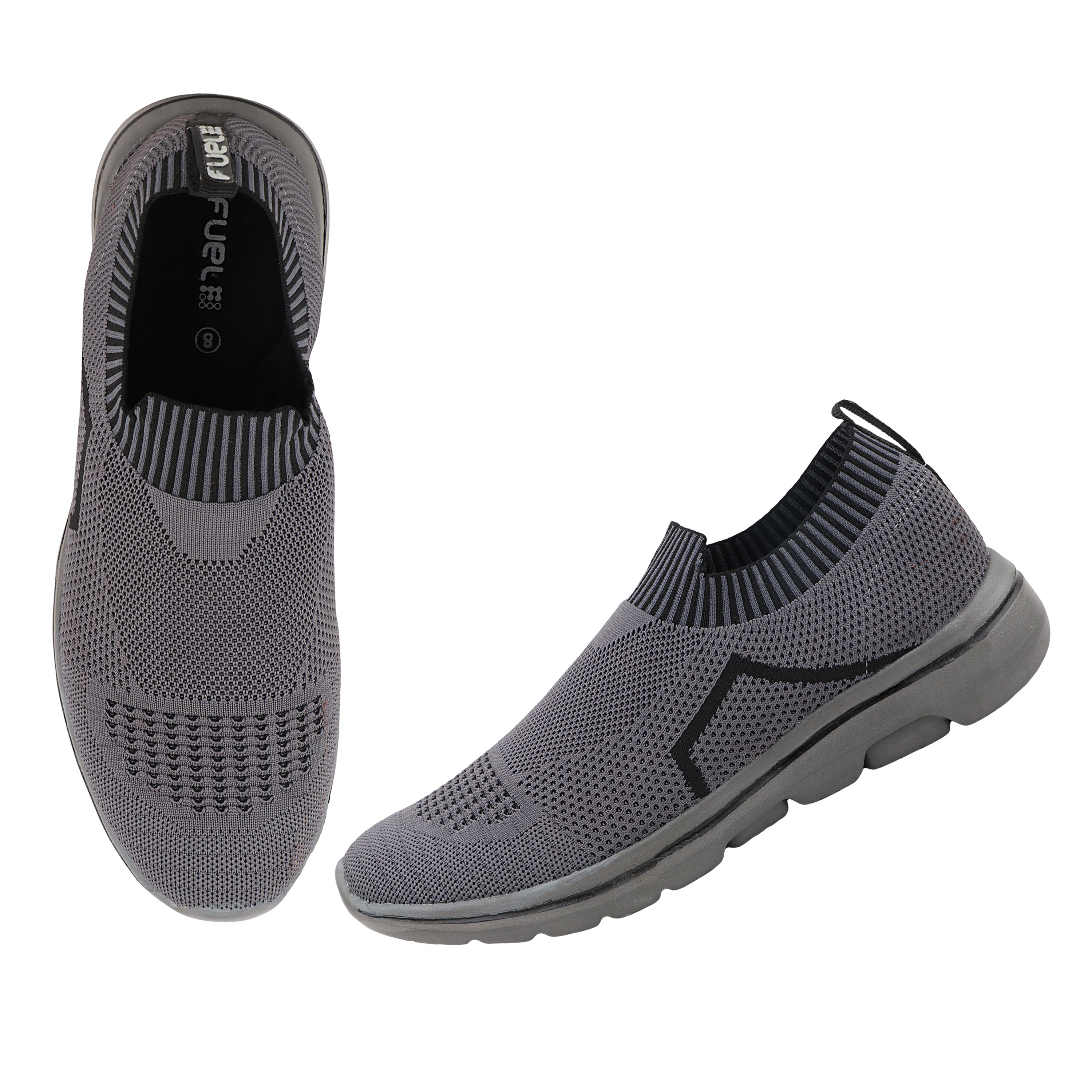 FUEL BINGO Slip-on Comfortable Walking Sports Shoes for Men (Grey)