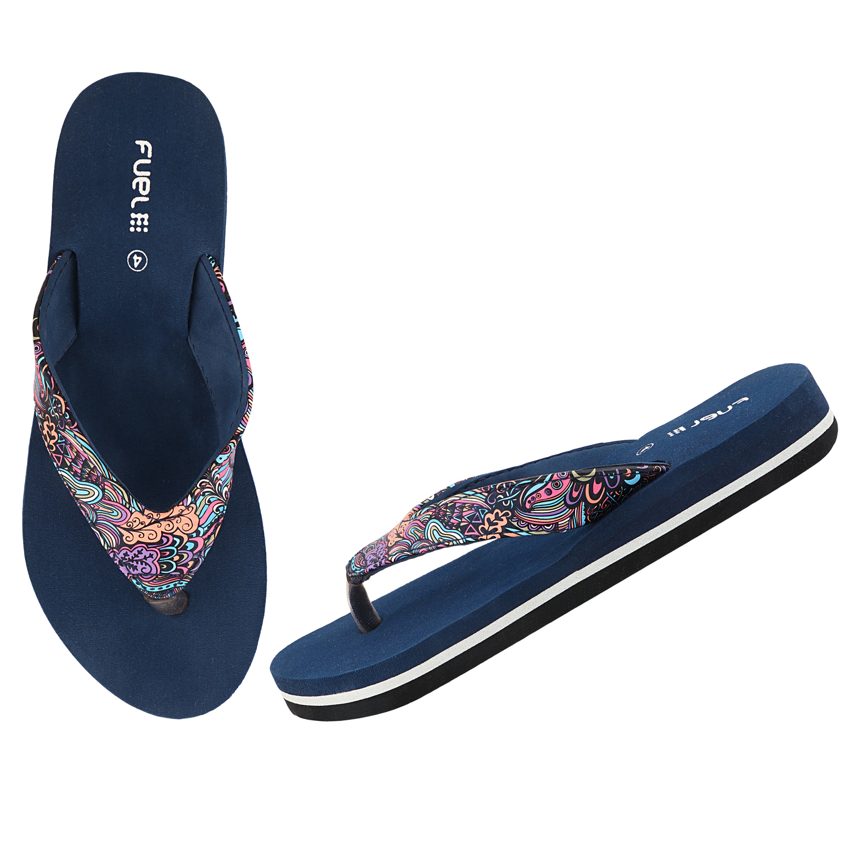 FUEL Bela Comfortable Daily-wear Slippers for Women's (Navy)