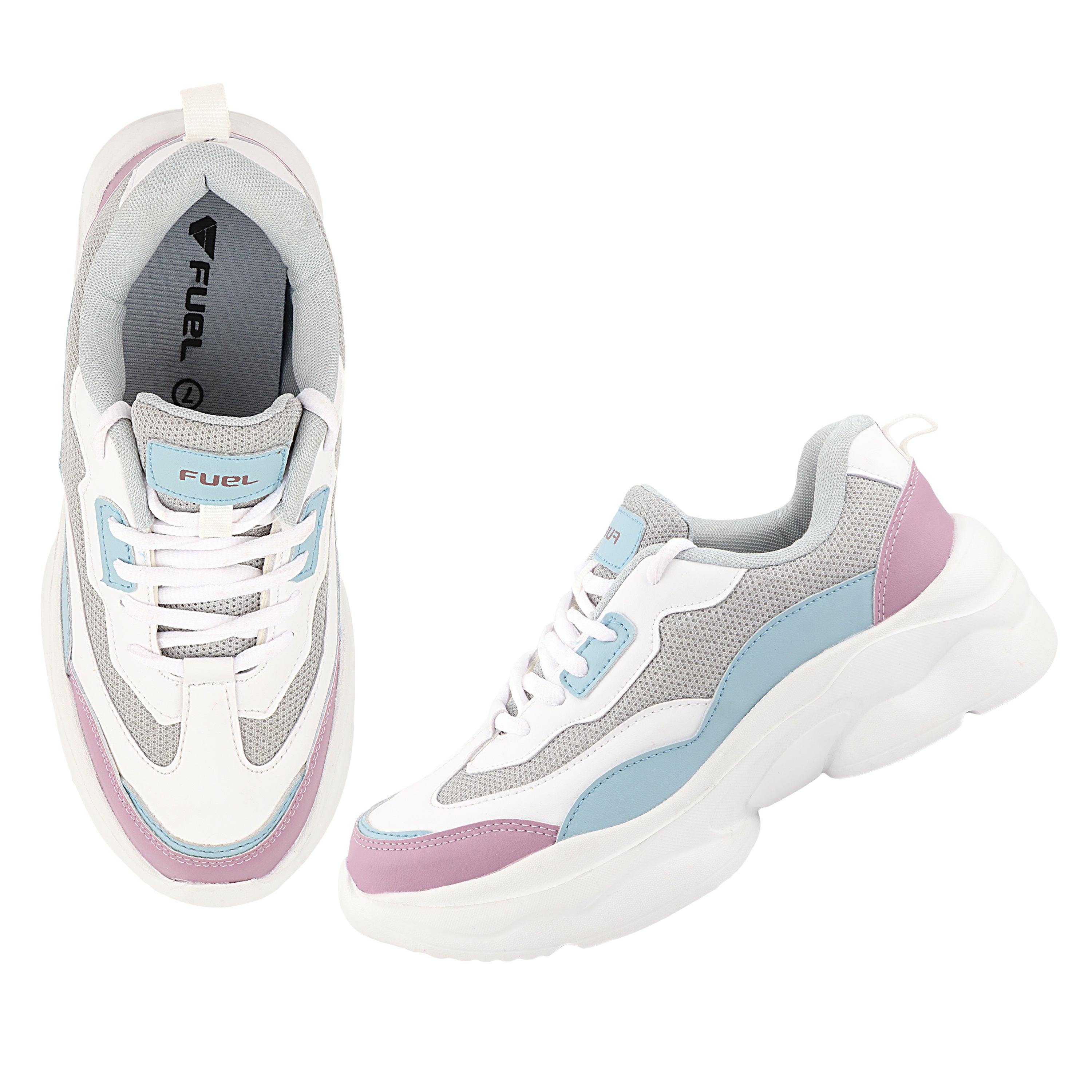 FUEL Lina Lightweight & Comfortable with Lace-Up Running & Daily Wear Sports Shoes for Women's (Blue)