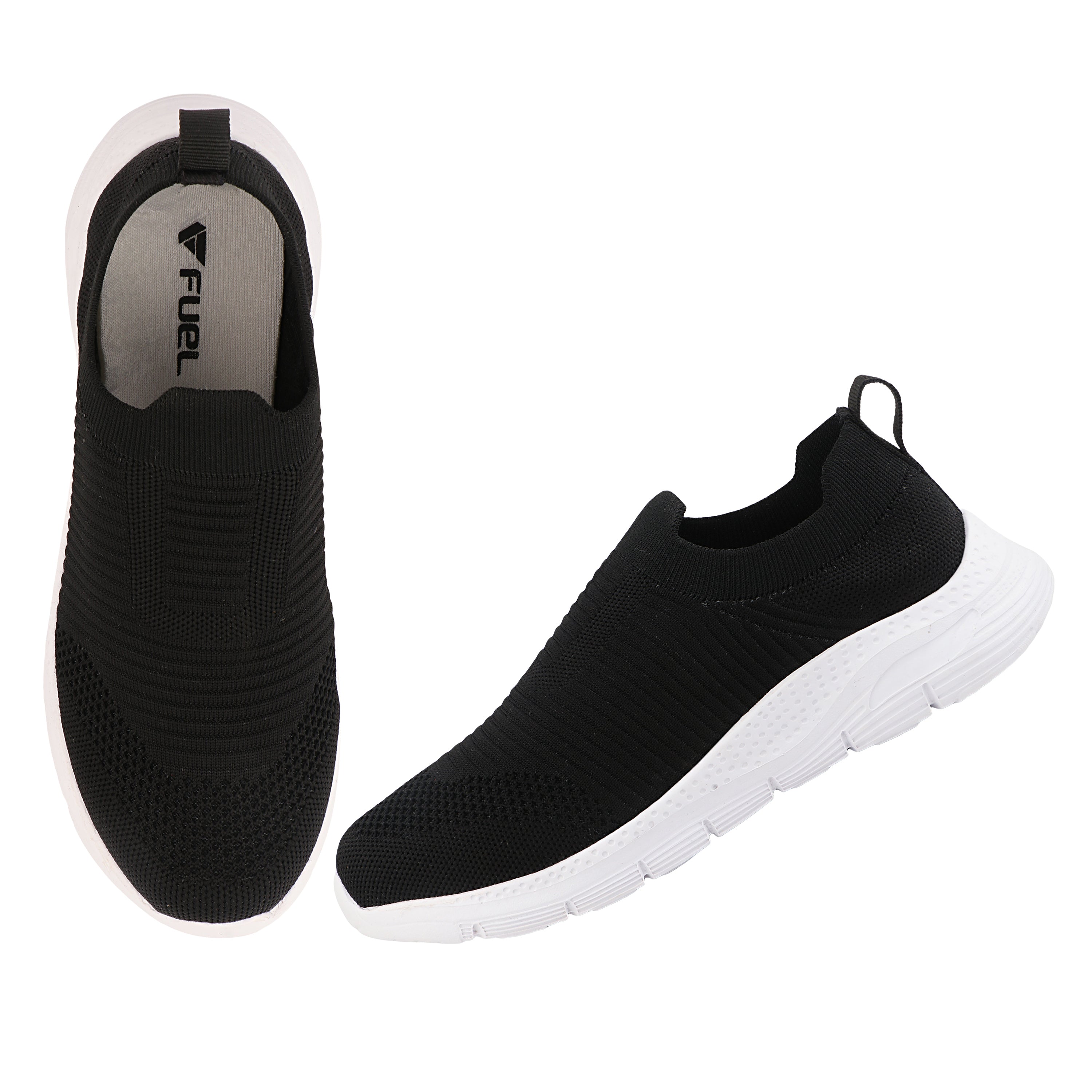 FUEL James-01 Soft Cushioned Footbed and Breathable Knitted Fabric with EVA Sole for Boys (Black)