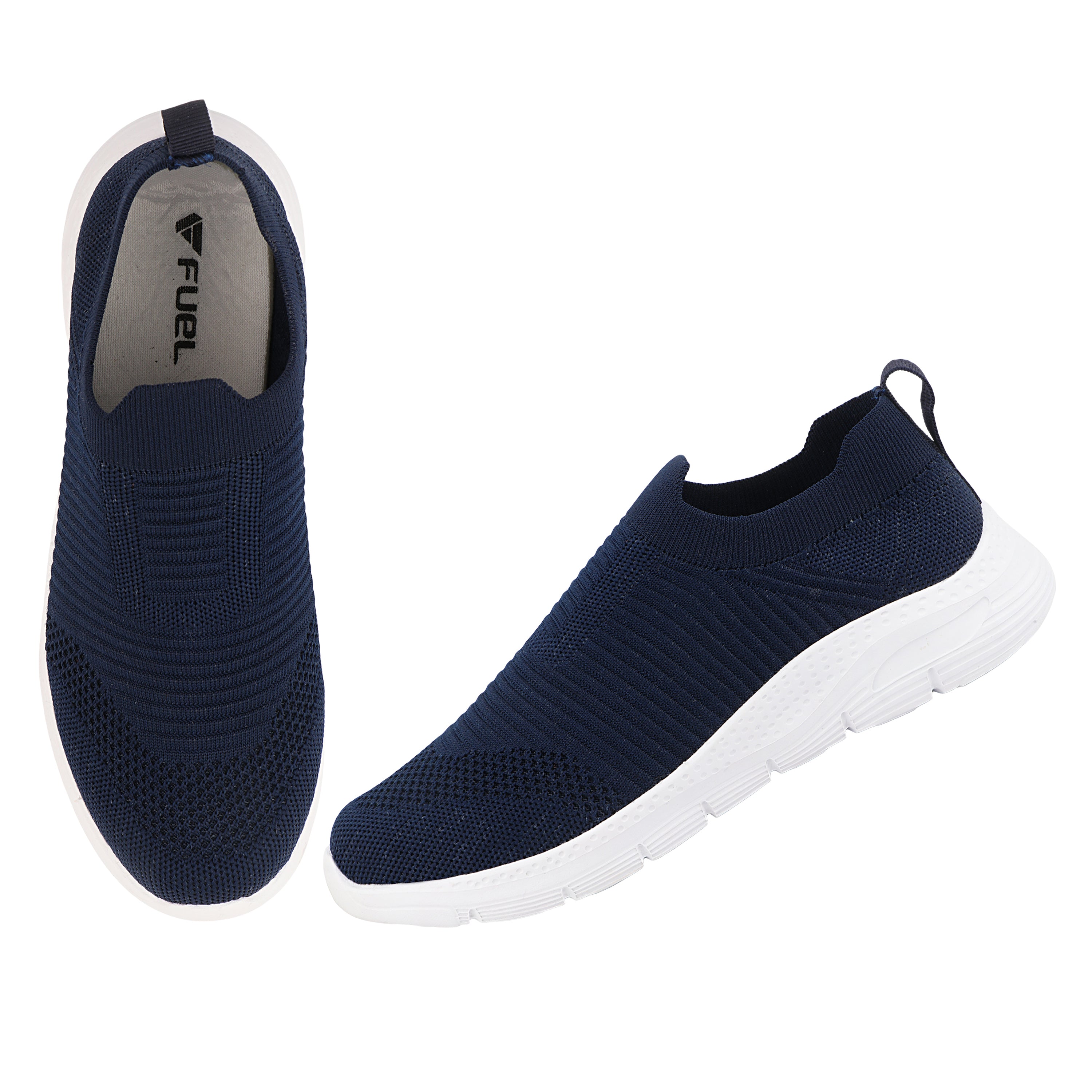 FUEL James-01 Soft Cushioned Footbed and Breathable Knitted Fabric with EVA Sole for Boys (Navy)