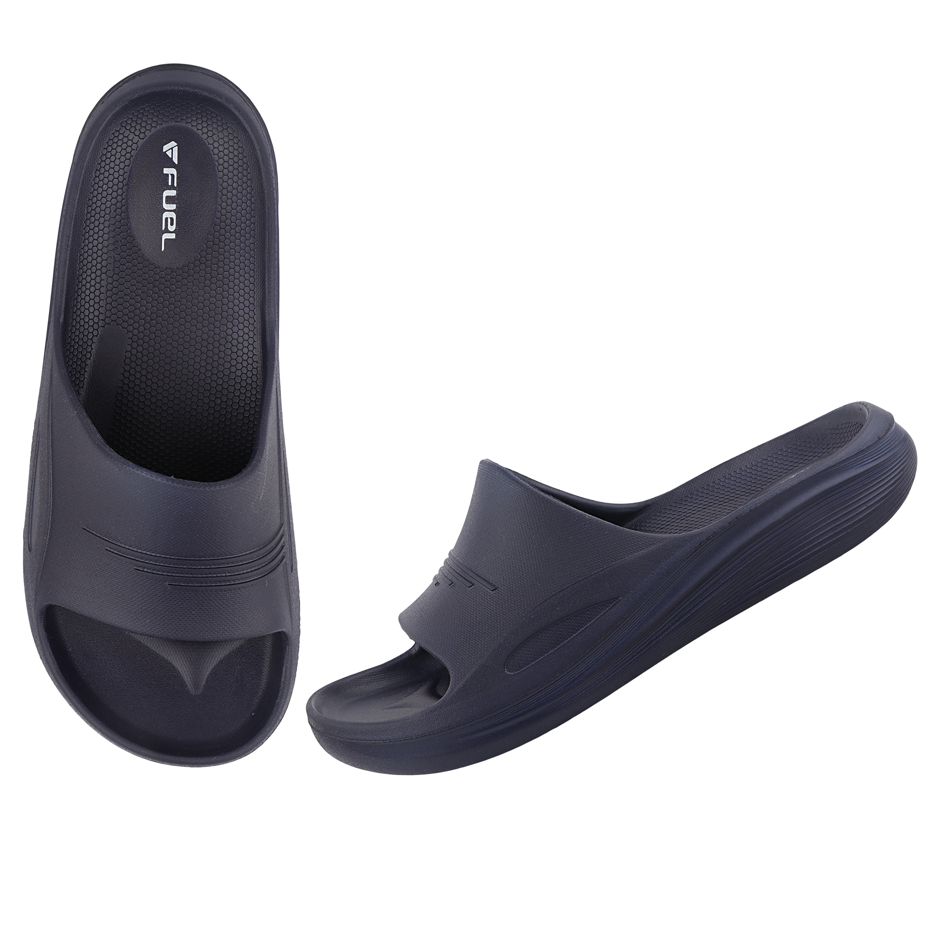 FUEL Cloud Cushioned Footbed and Lightweight Slip-On Design with Anti-Slip Sole for Men's (Navy)