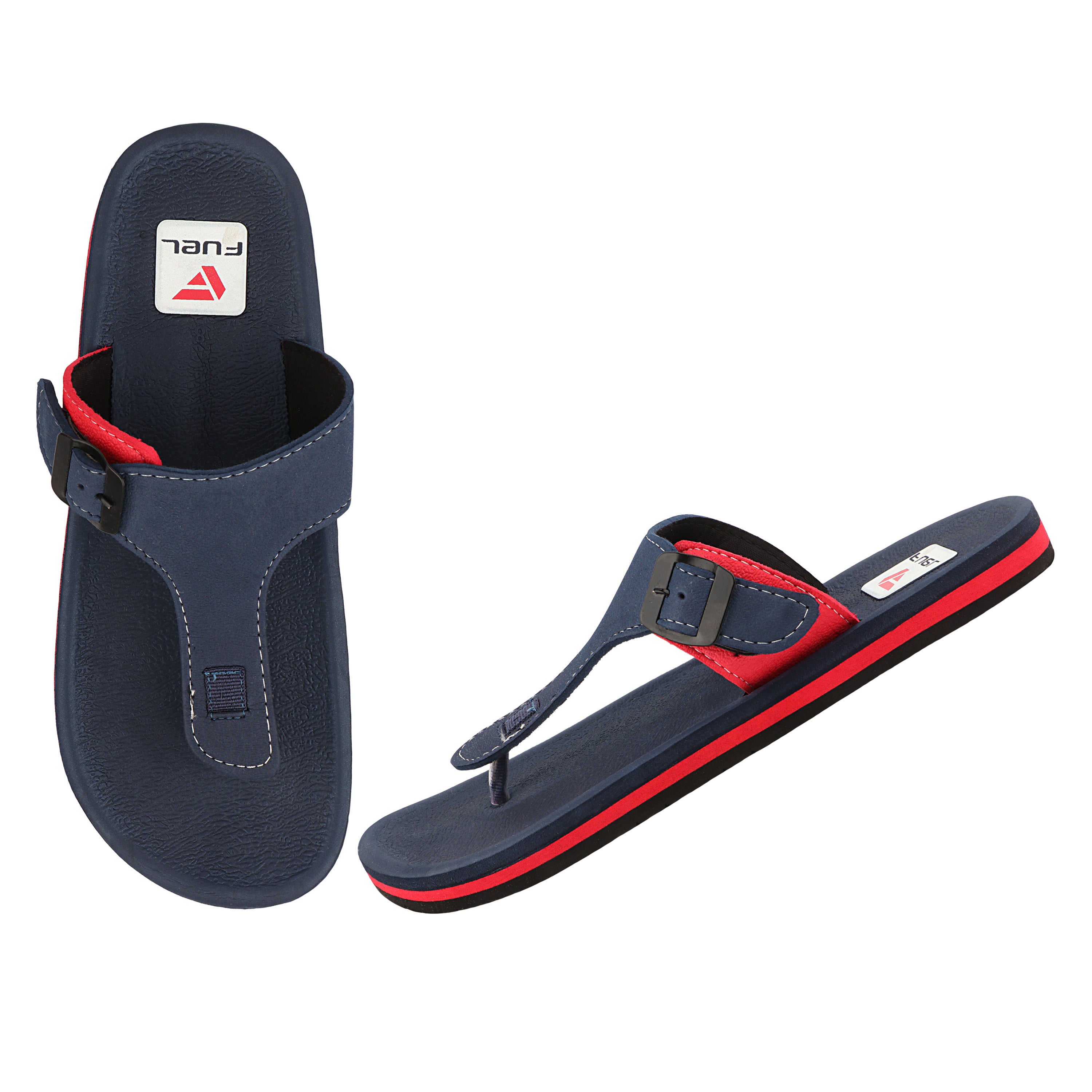 FUEL Walkfit Flexible EVA Sole Slippers with Cushioned Support for Men's (Navy)