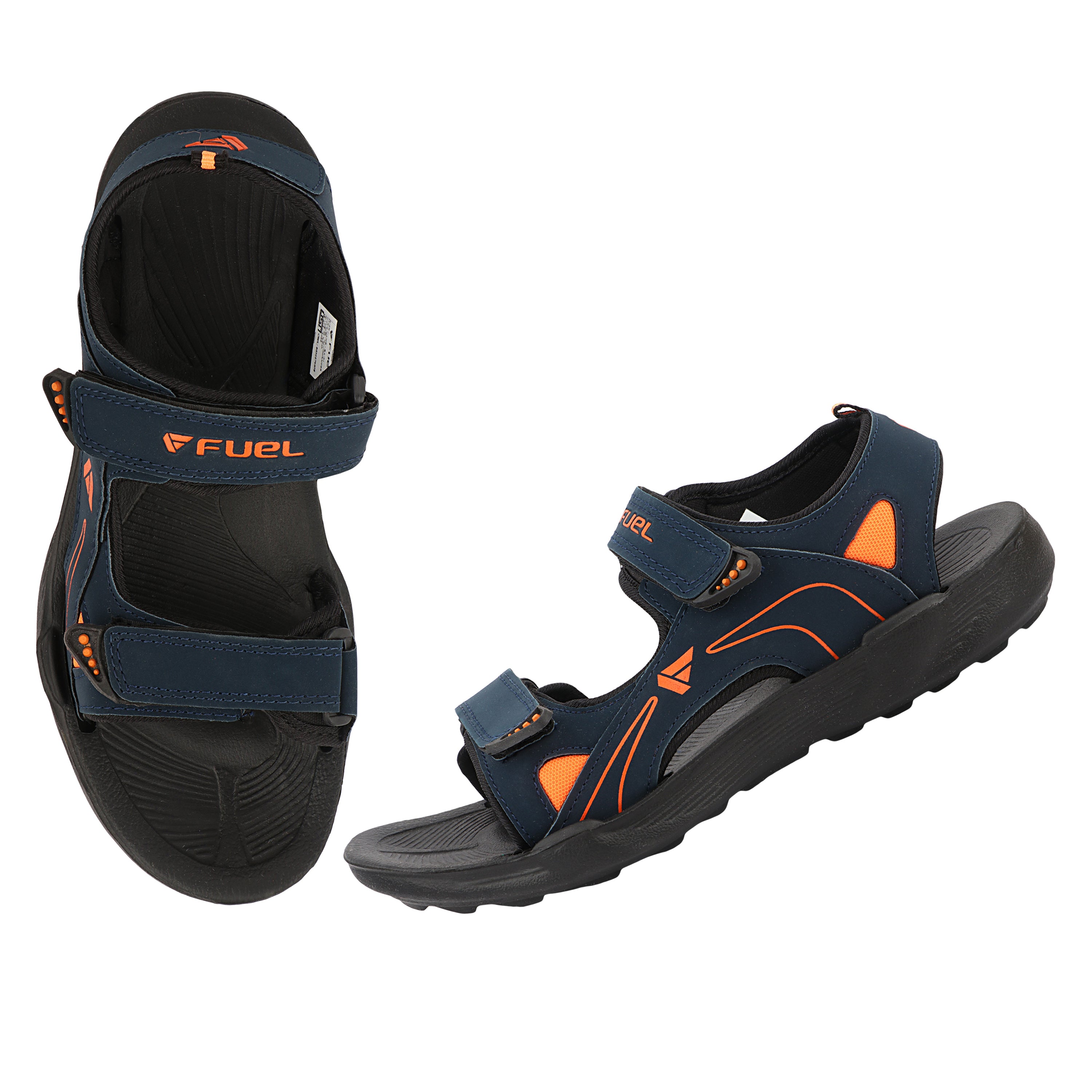 FUEL SA-06 Trendy Outdoor with Anti-Skid Sole & Soft Footbed Sandals for Men's (Black)