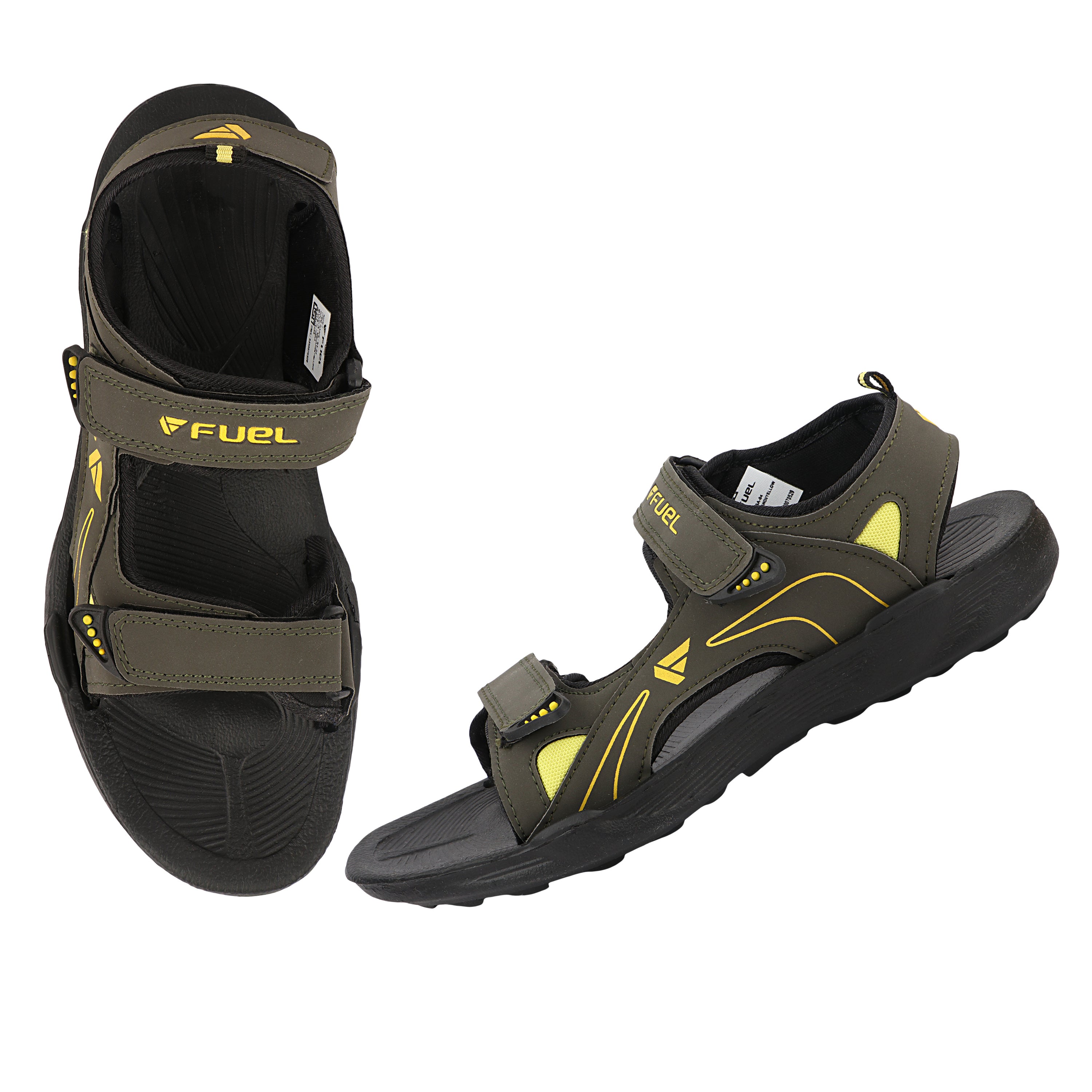 FUEL SA-06 Trendy Outdoor with Anti-Skid Sole & Soft Footbed Sandals for Men's (Olive)