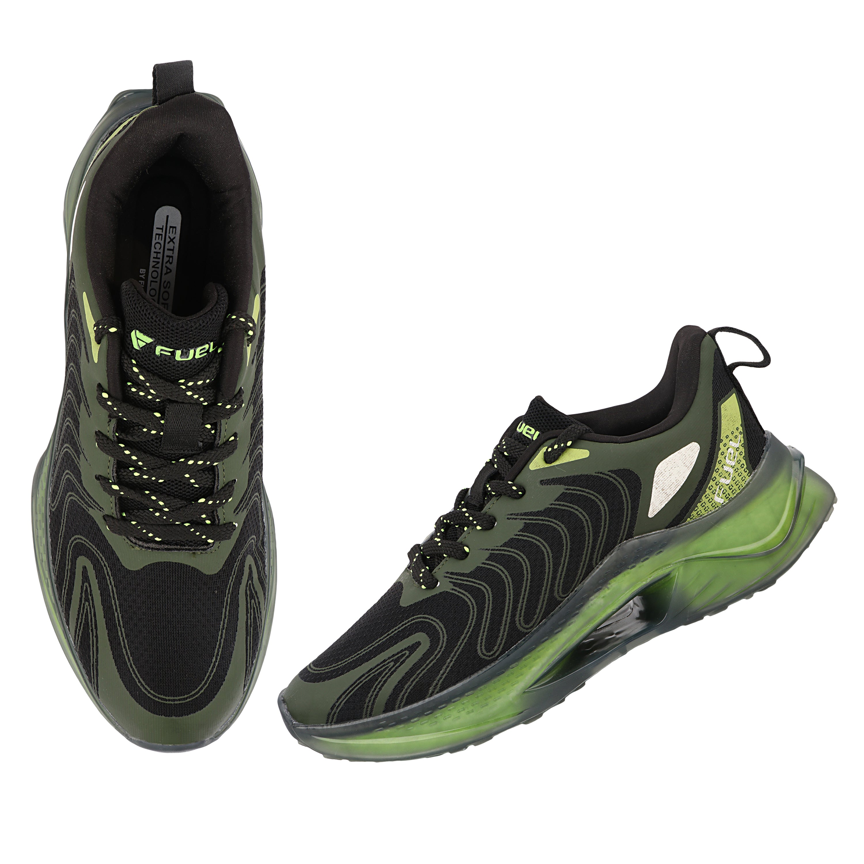 FUEL Cave Lightweight & Breathable with Comfortable Cushioning & Modern Style Sports Shoes for Men's (Green)