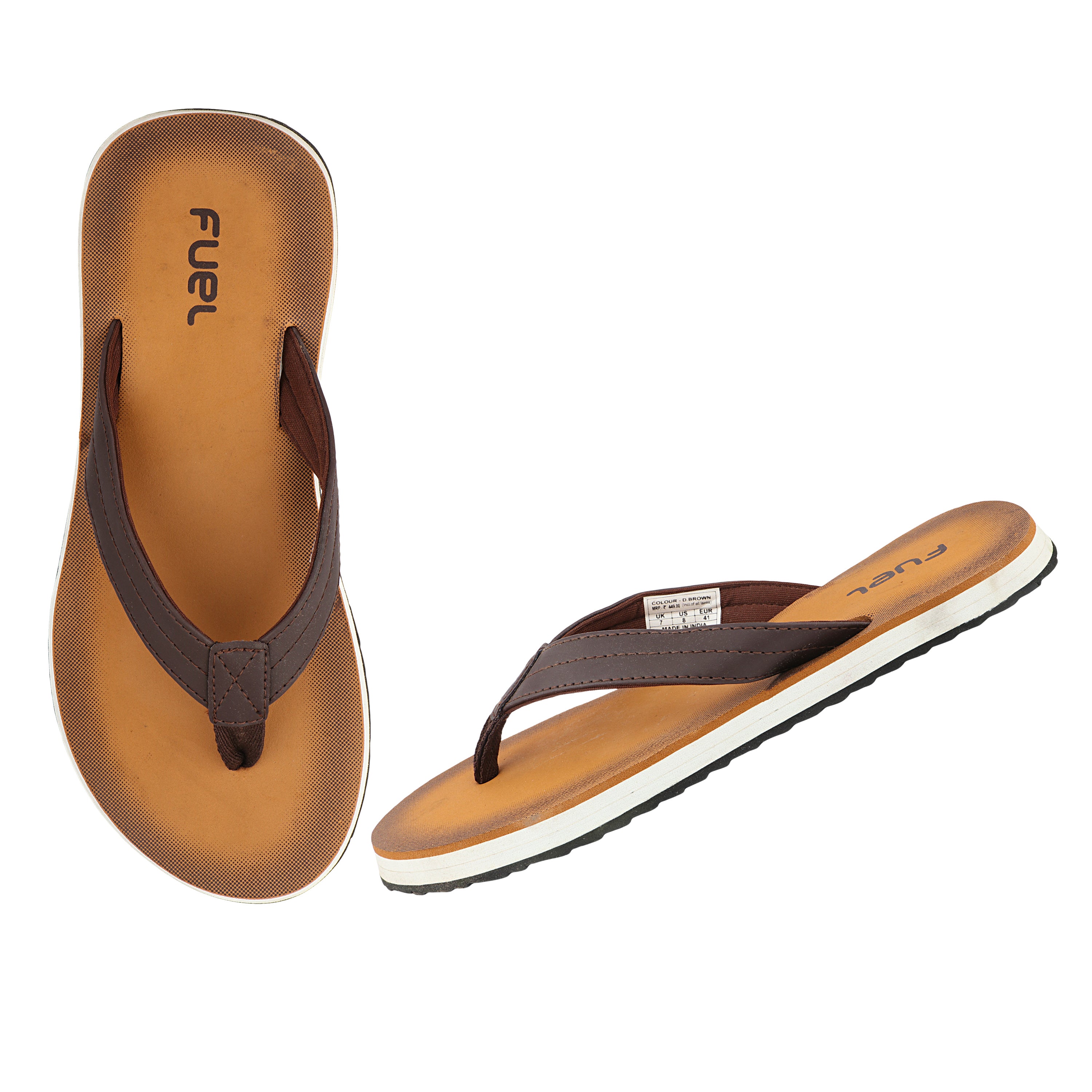 FUEL Roman Lightweight and Comfortable with Soft Cushioning and Superior Grip Slipper for Men's (Brown)