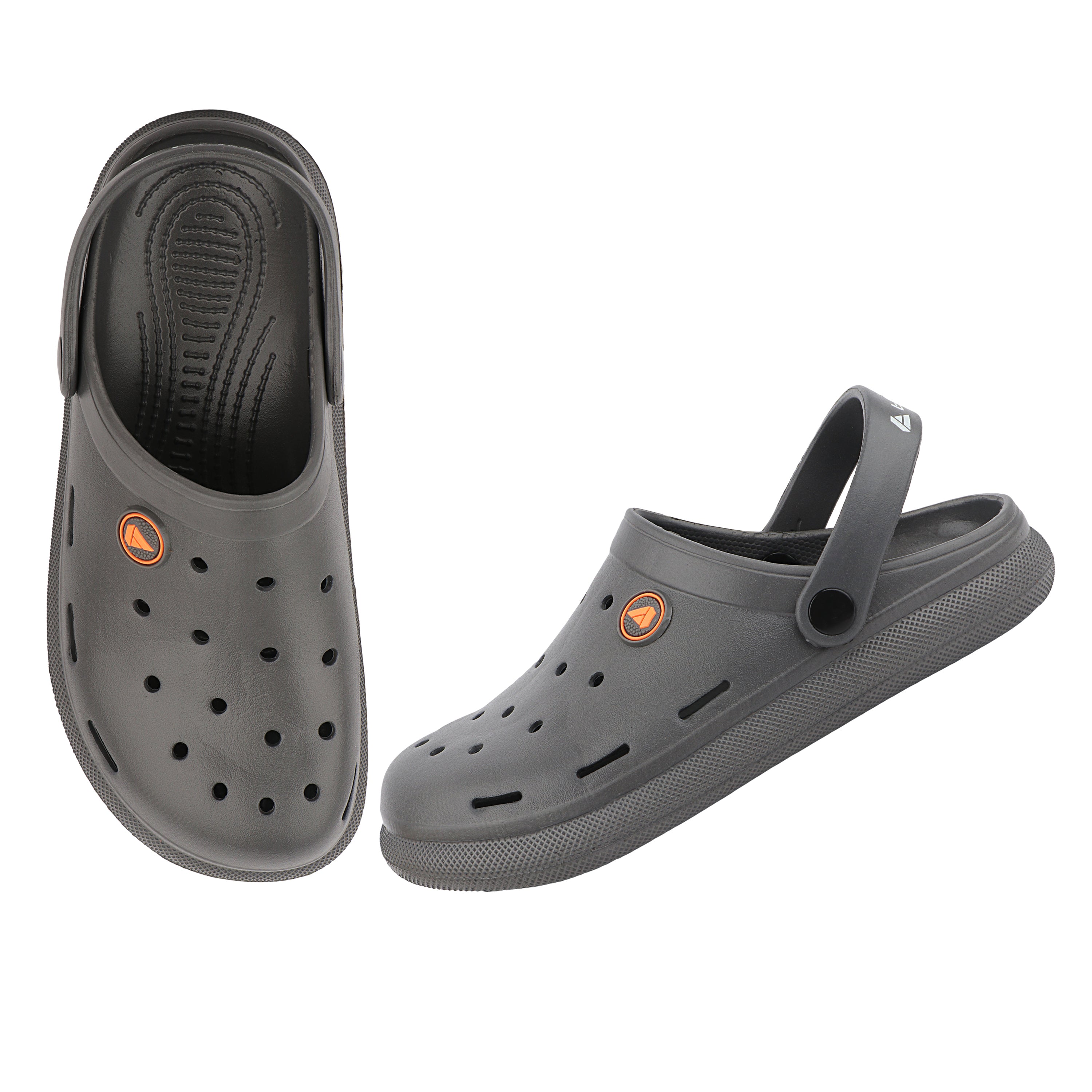 FUEL 1101 Lightweight and Comfortable Slip-On Casual Clogs with Cushioned Footbed Clogs for Men's (Grey)