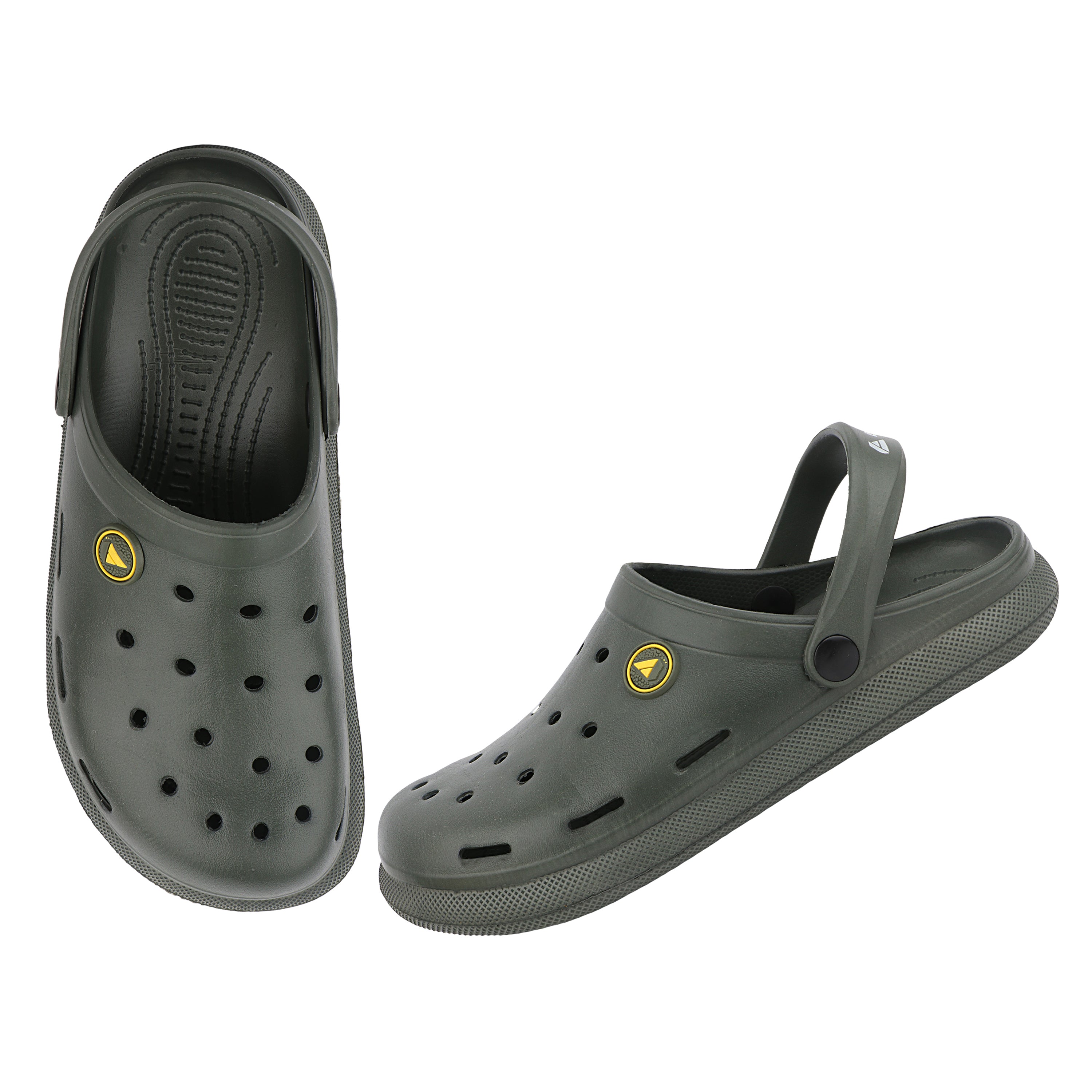 FUEL 1101 Lightweight and Comfortable Slip-On Casual Clogs with Cushioned Footbed Clogs for Men's (Olive)