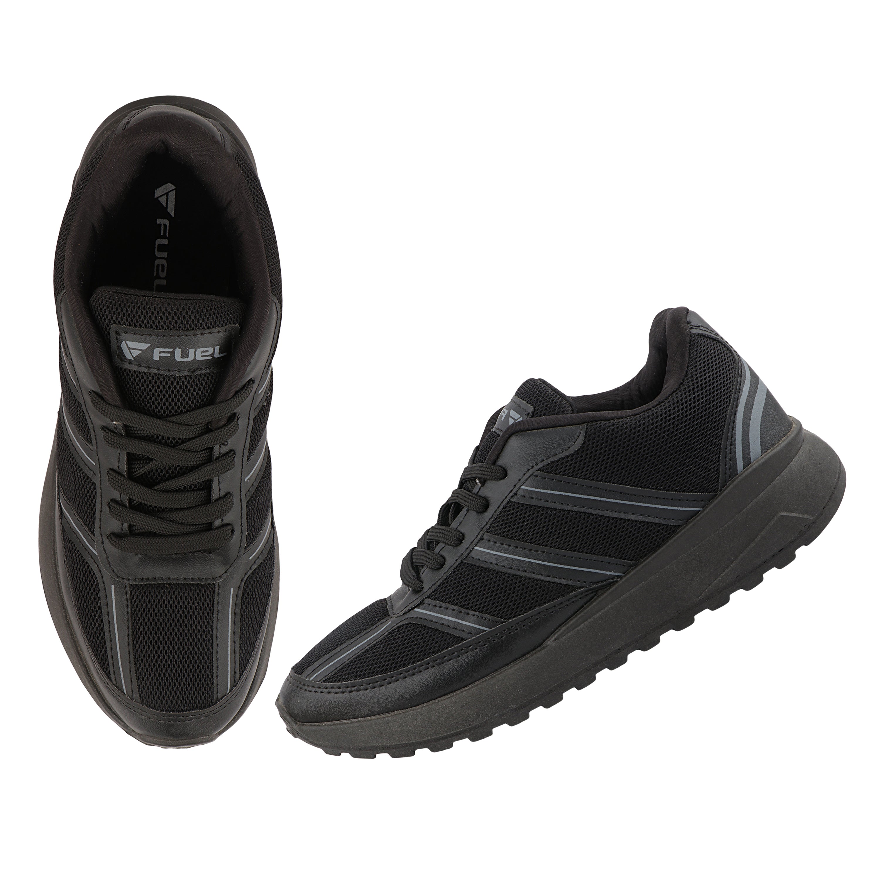 FUEL Frenzy Lightweight & Durable with Stylish Corduroy Cushioned Comfort Durable PVC Sole for Men's (Black)
