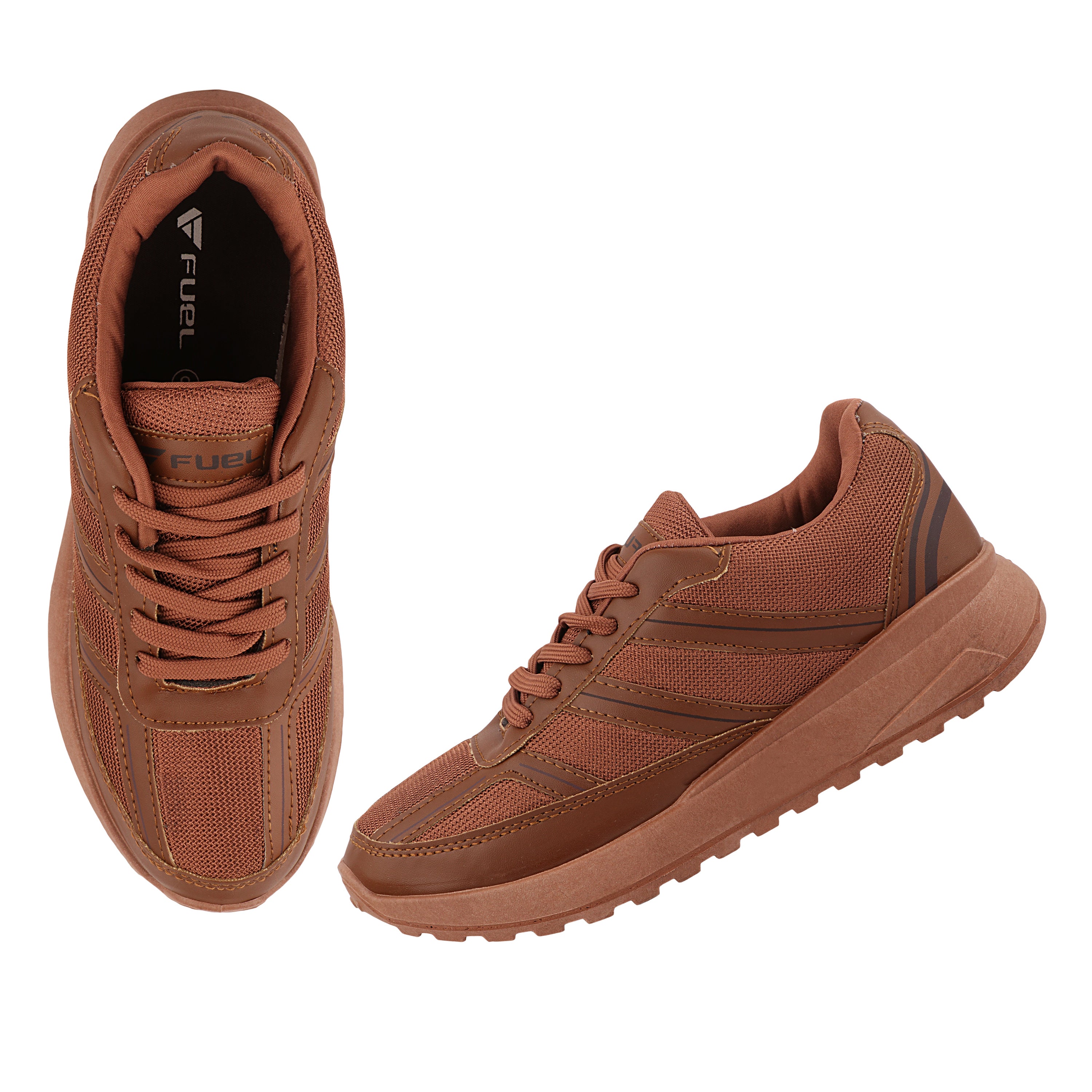 FUEL Frenzy Lightweight & Durable with Stylish Corduroy Cushioned Comfort Durable PVC Sole for Men's (Brown)